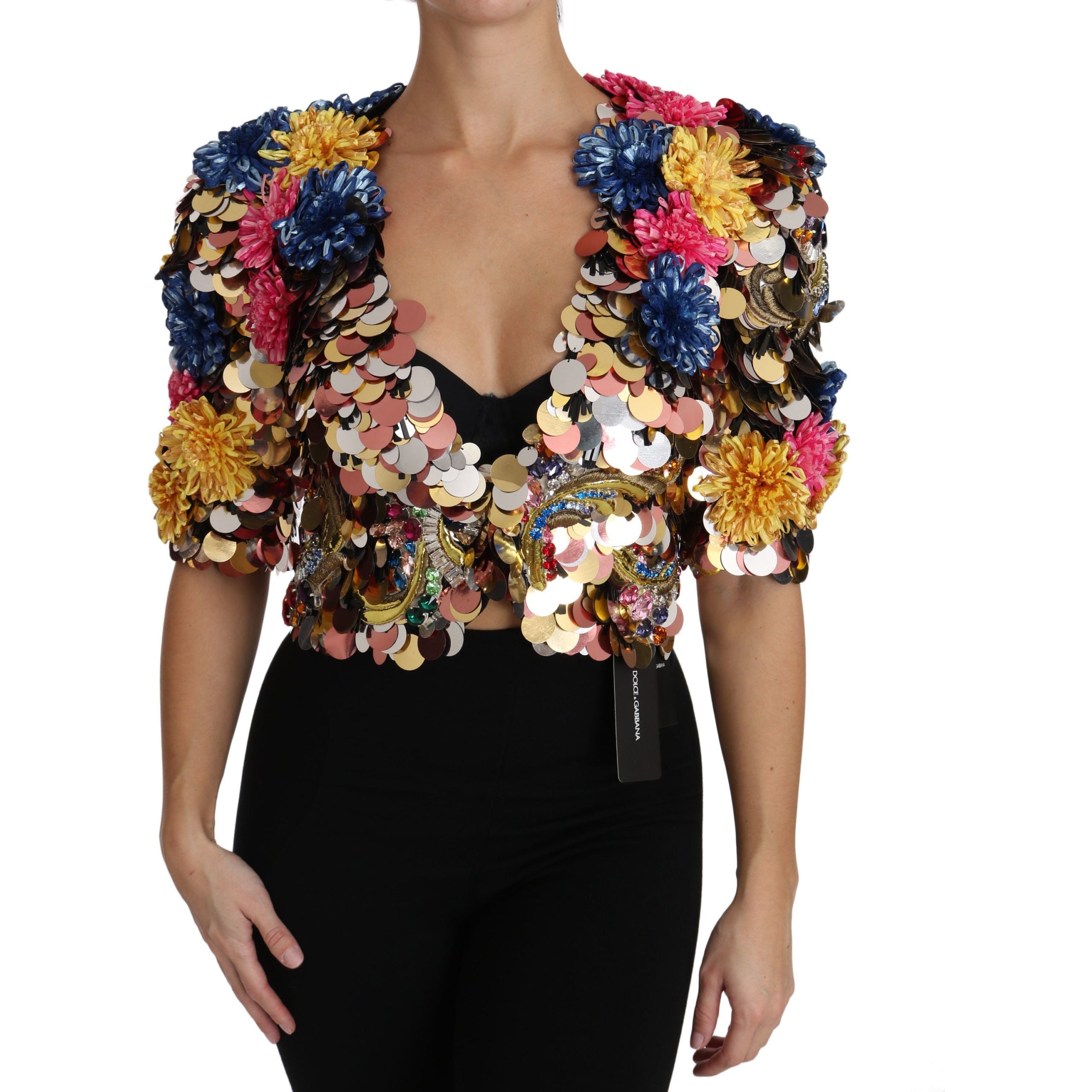 Enchanted Sicily Crystal-Embellished Short Jacket