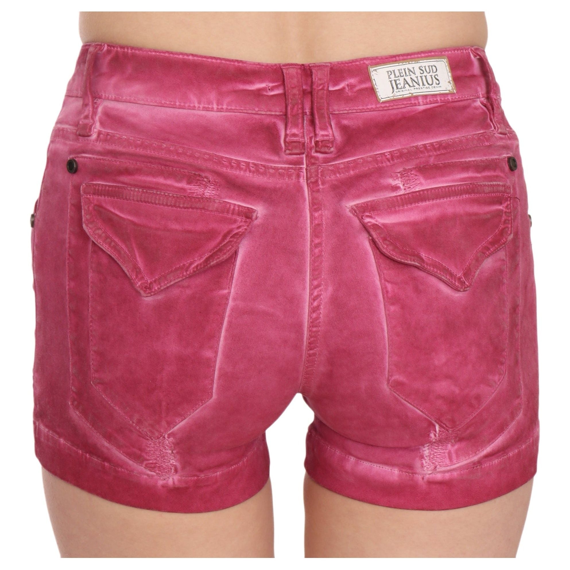 Chic Pink Washed Denim Shorts