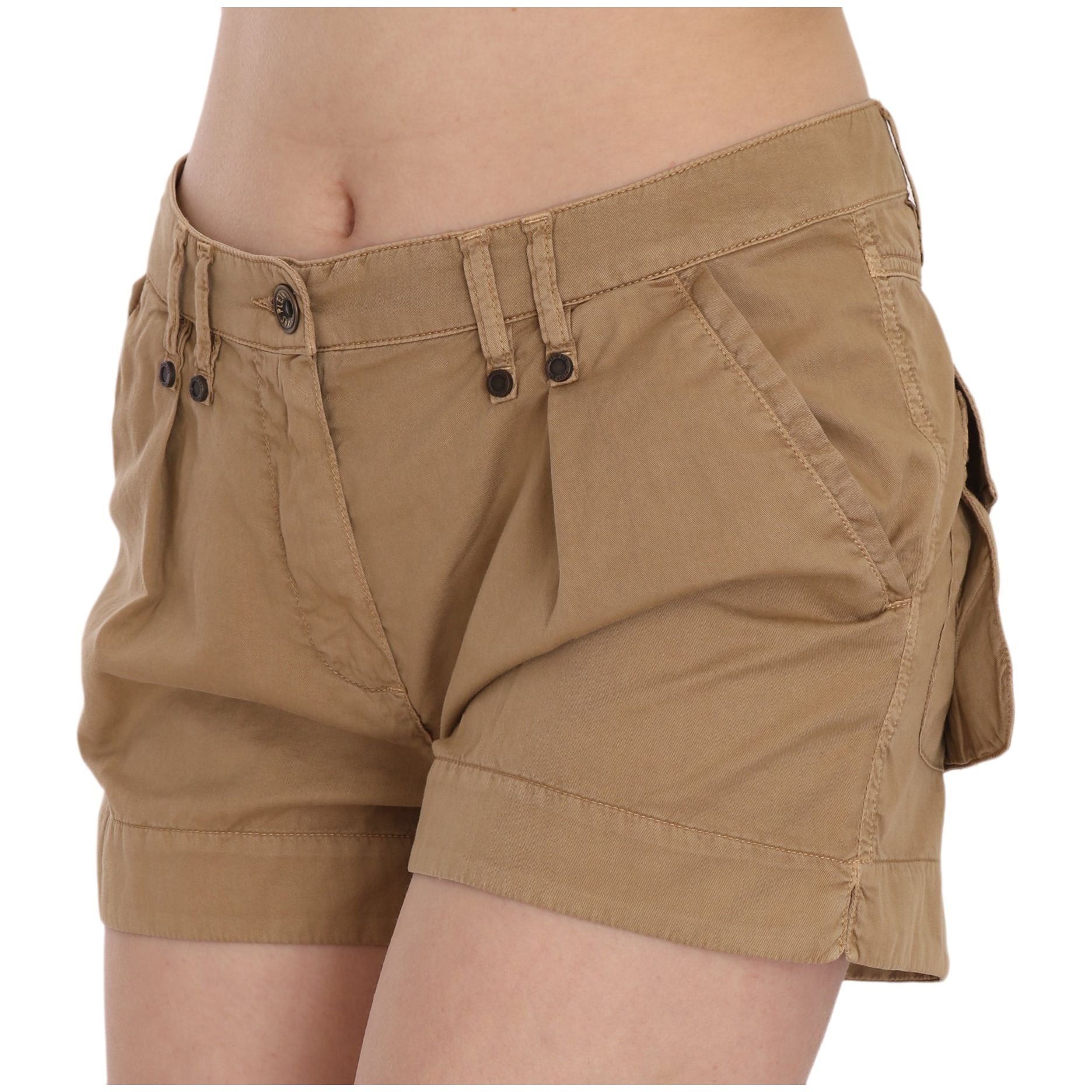 Chic Brown Mid Waist Mini Shorts