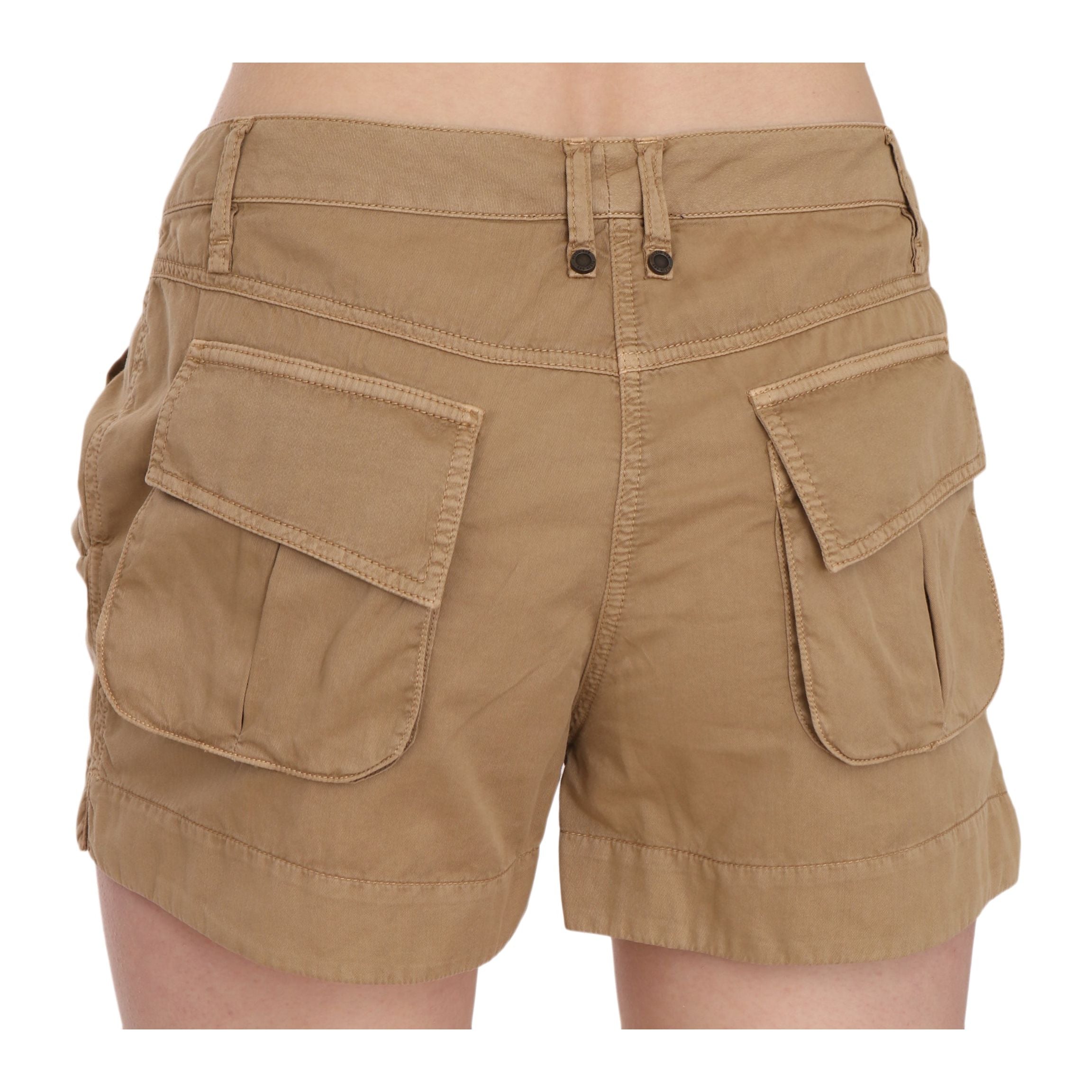 Chic Brown Mid Waist Mini Shorts