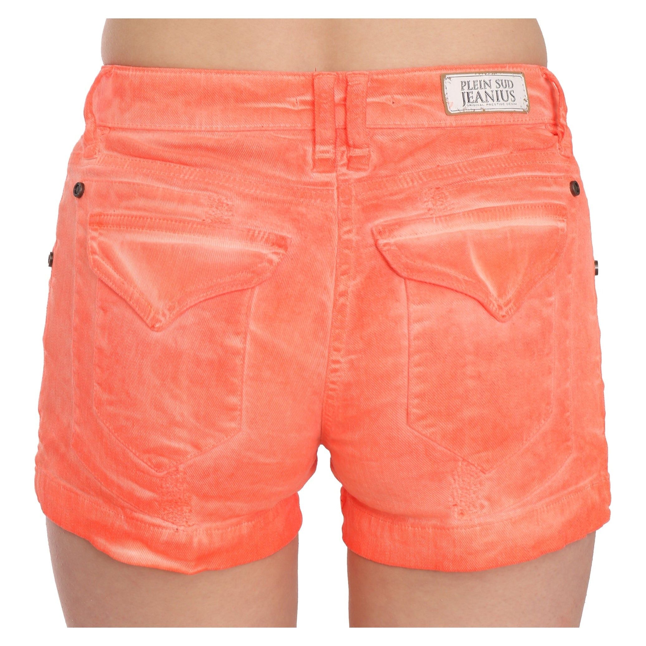 Chic Orange Mid Waist Mini Shorts