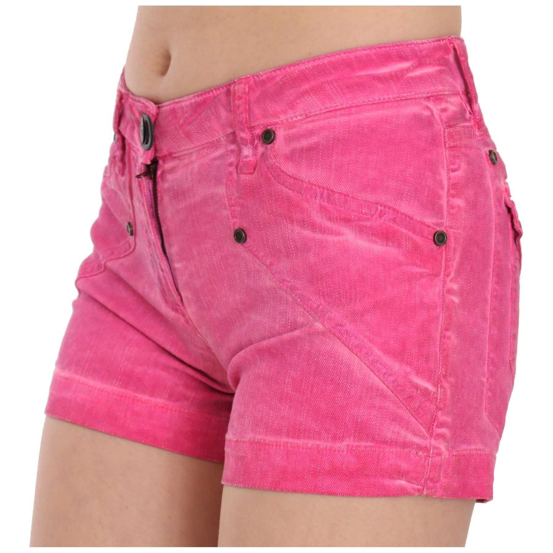 Chic Pink Mid Waist Mini Shorts