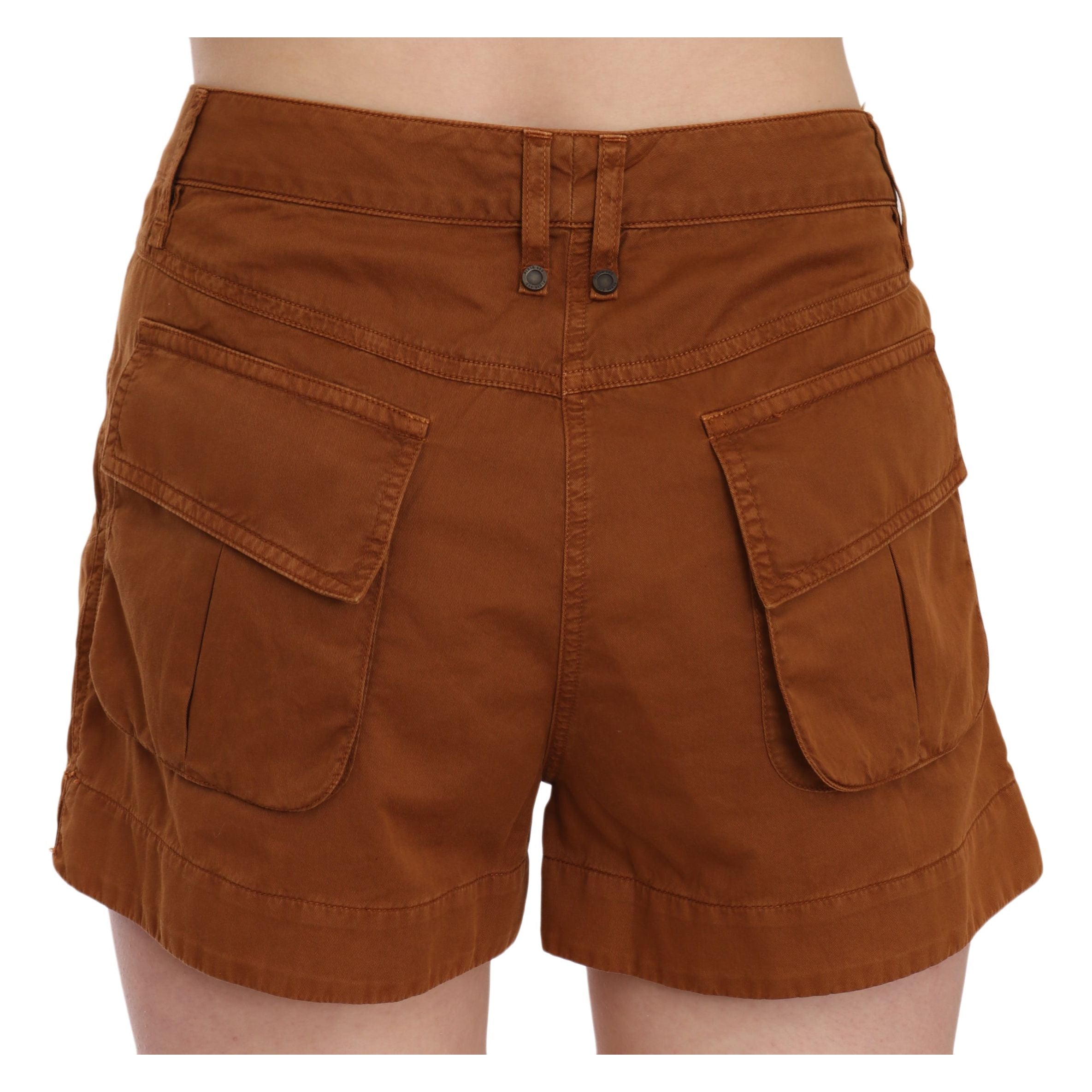 Chic Brown Mid Waist Mini Shorts