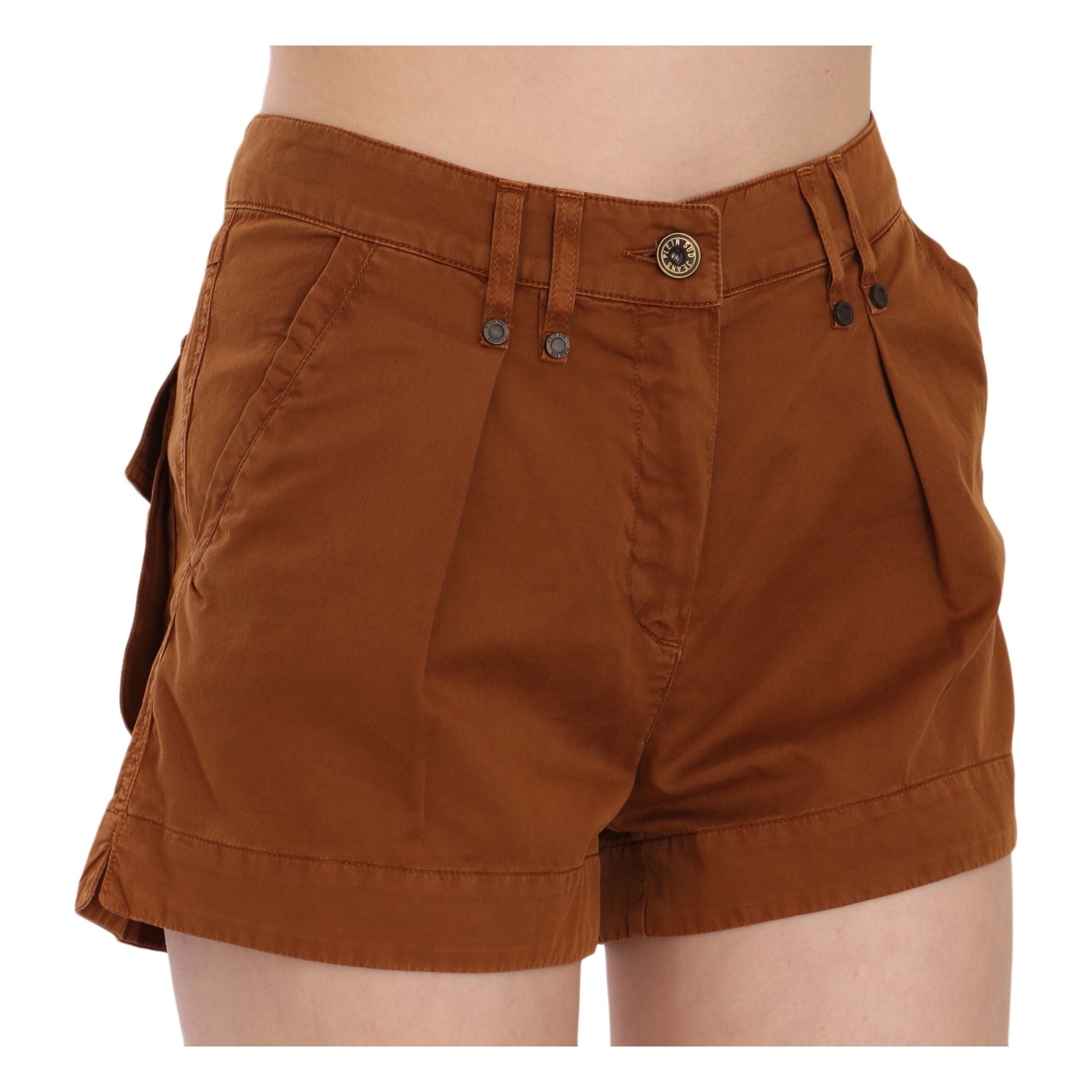 Chic Brown Mid Waist Mini Shorts