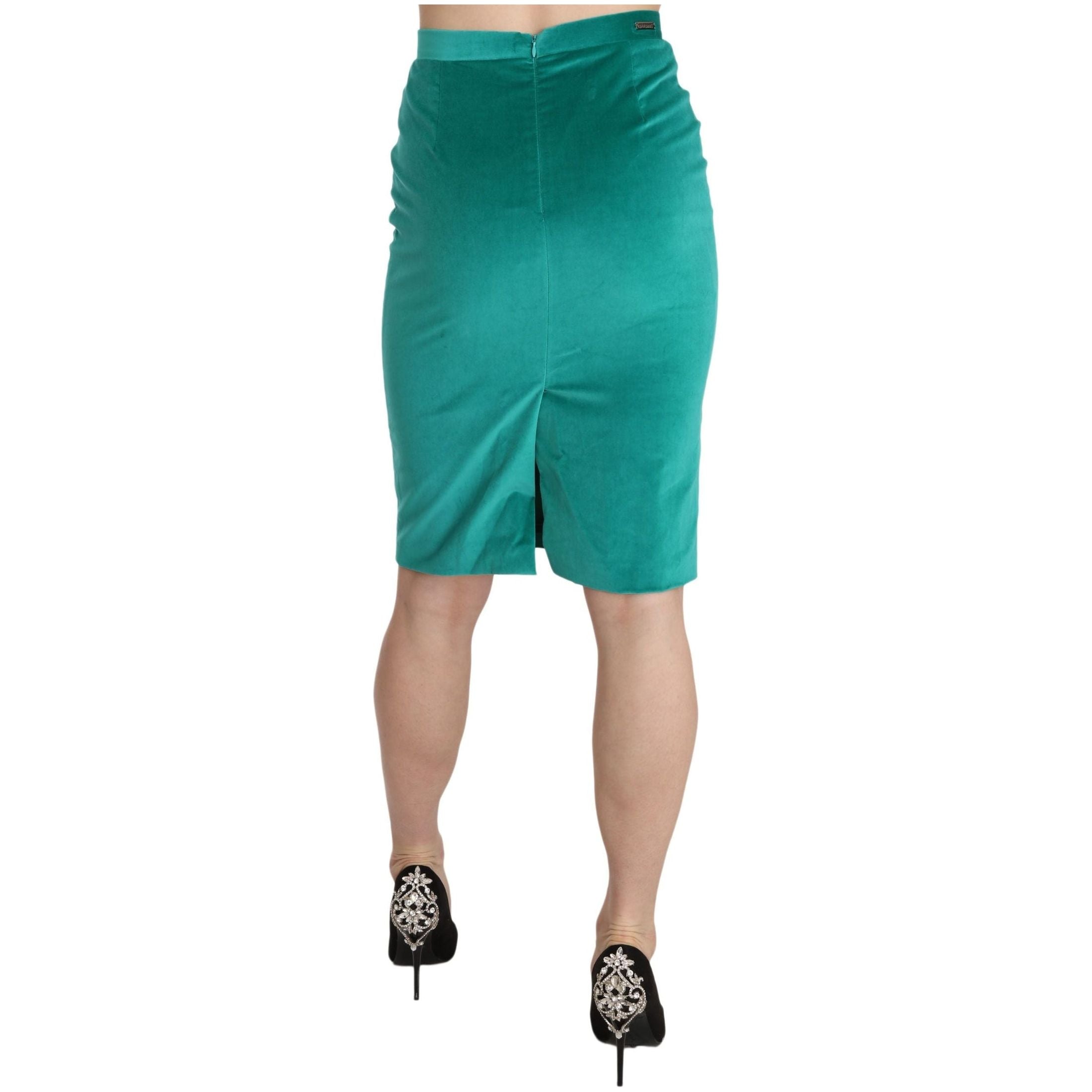 Chic Forest Green Pencil Skirt