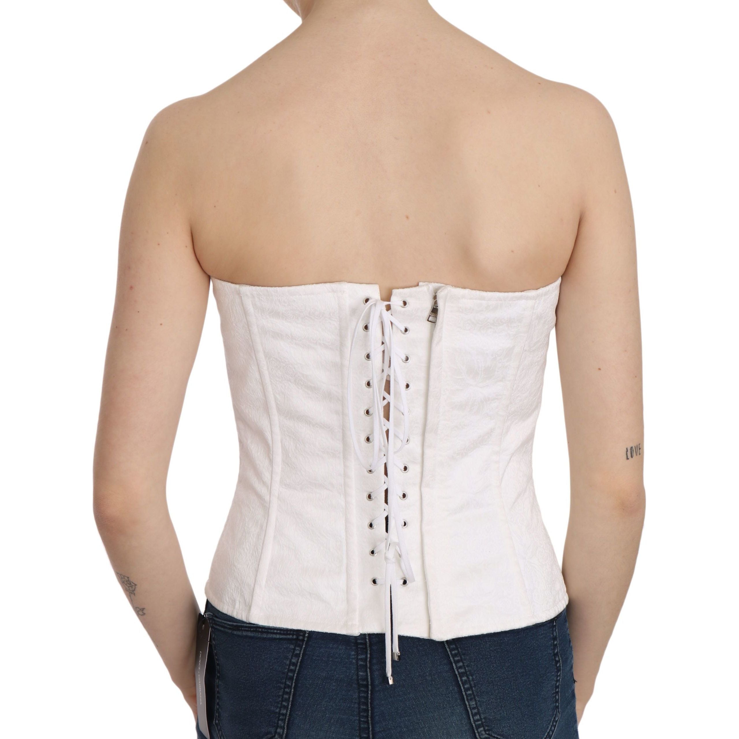 Elegant White Strapless Corset Top