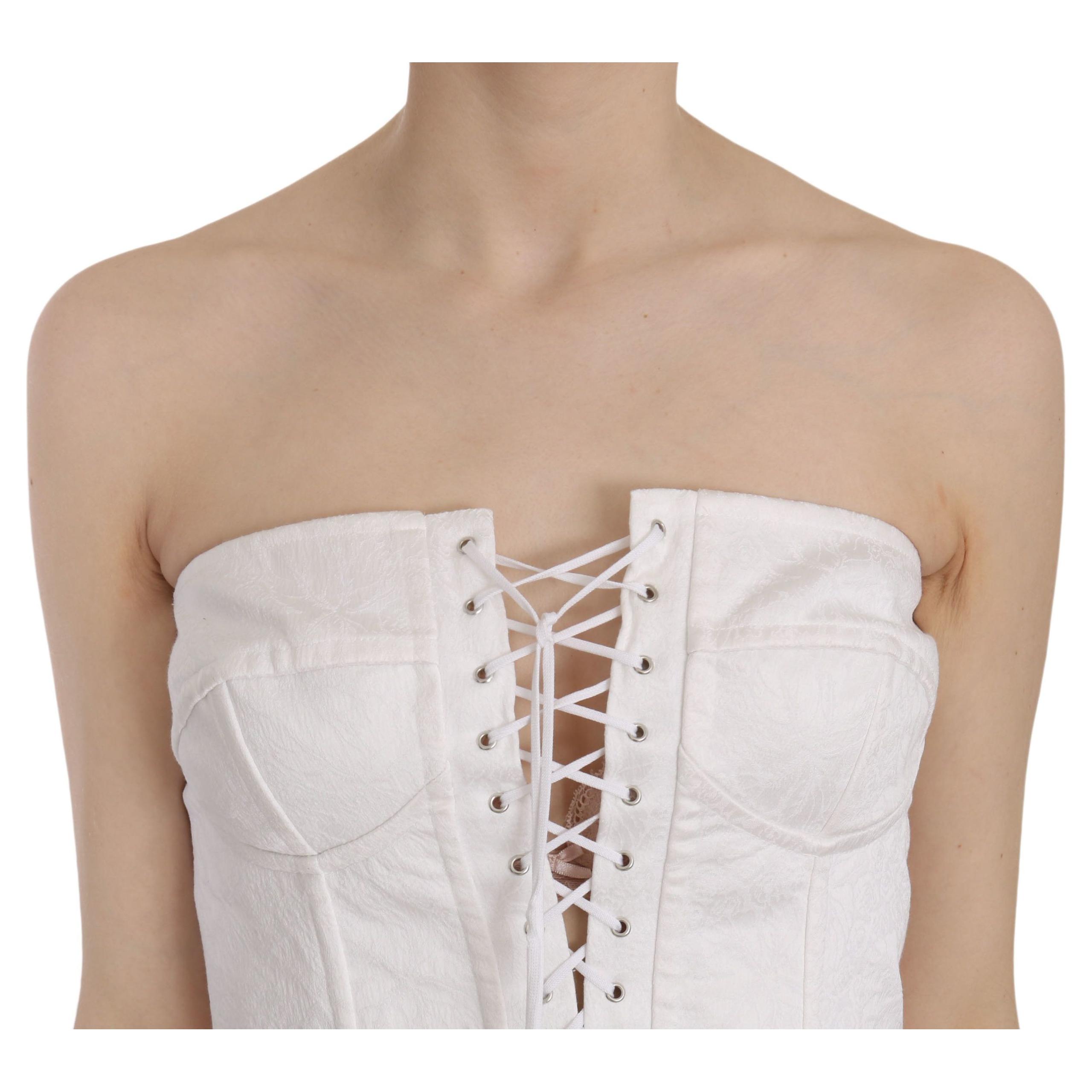 Elegant White Strapless Corset Top