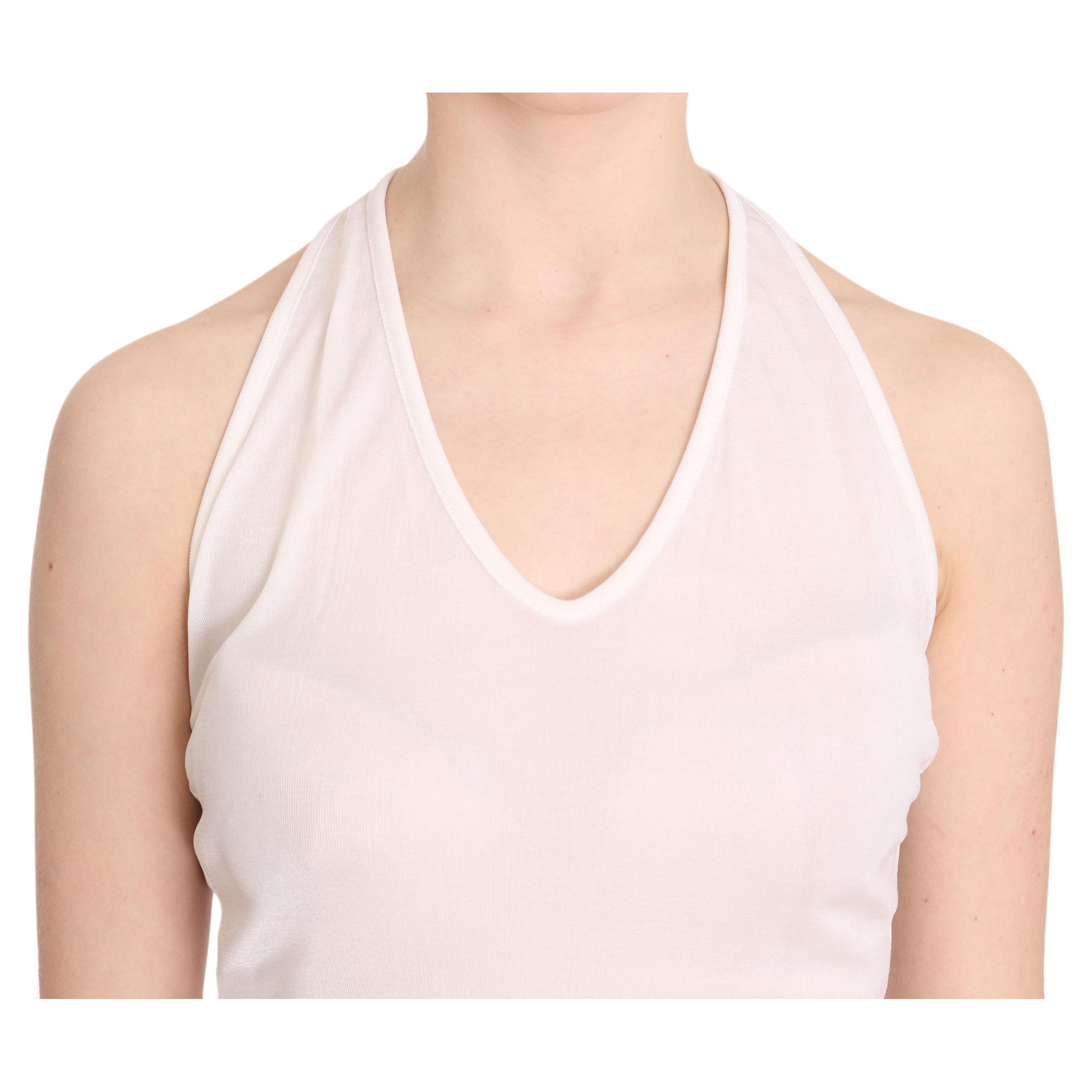 Elegant White Halter Casual Tank Top