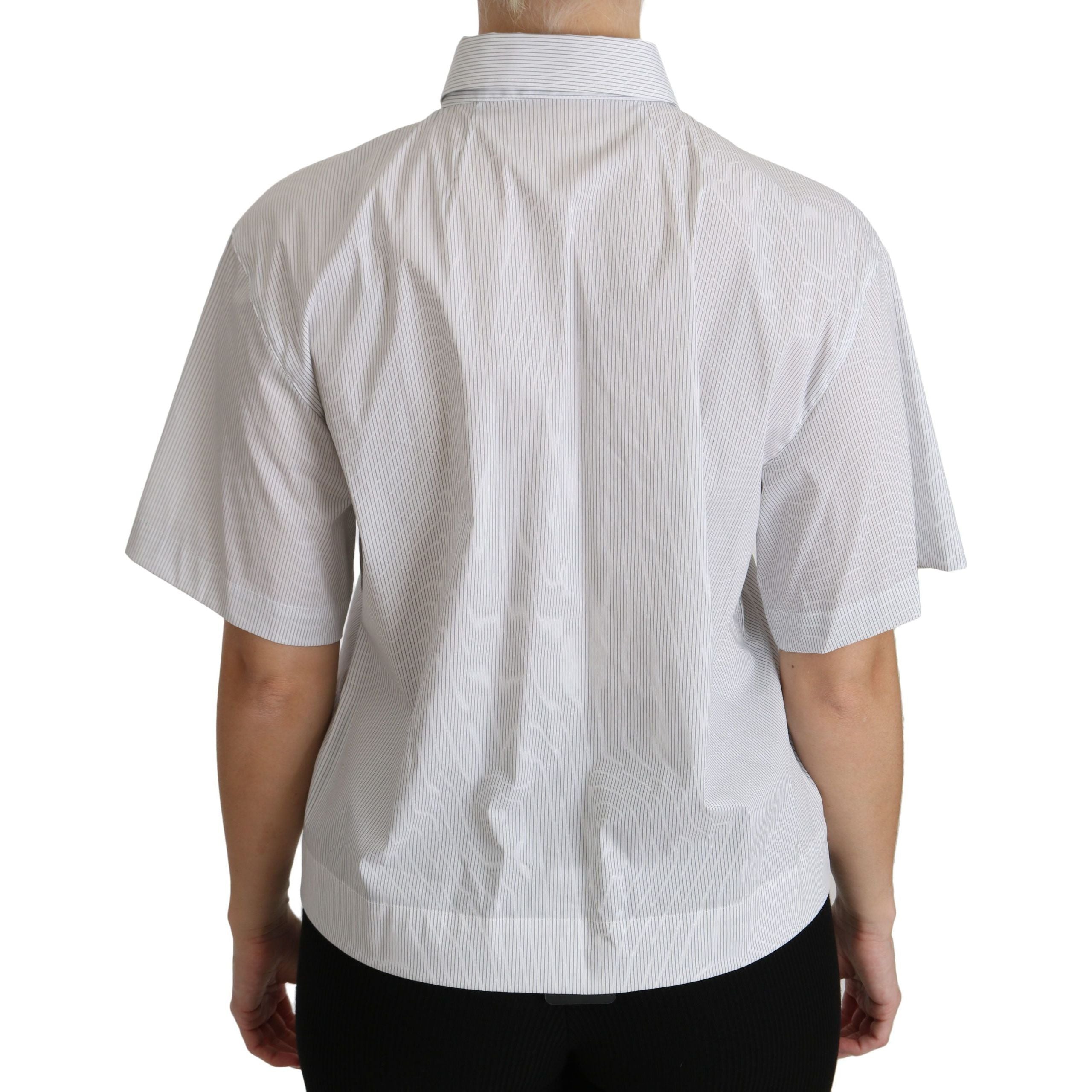 Elegant White Cotton Polo Top