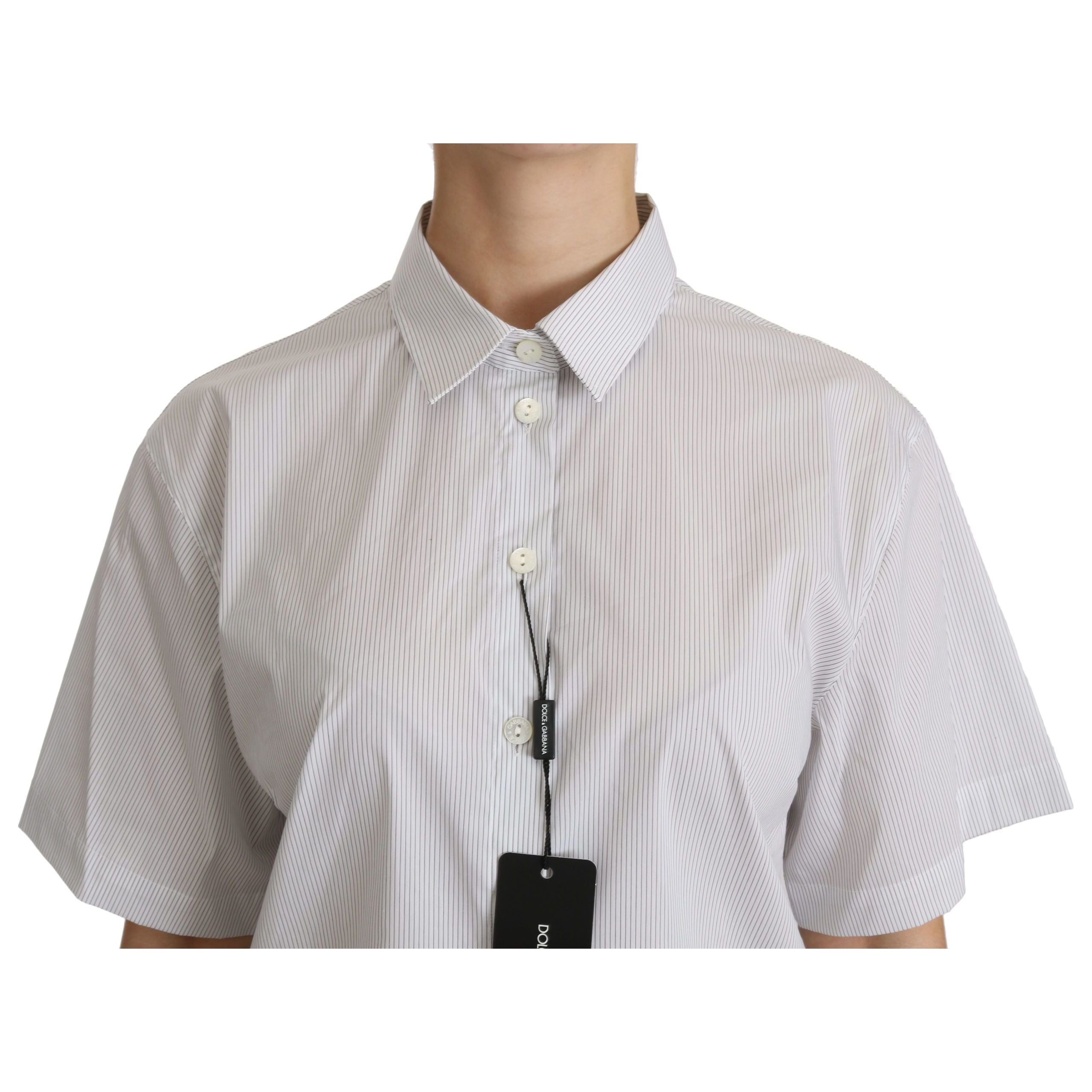 Elegant White Cotton Polo Top