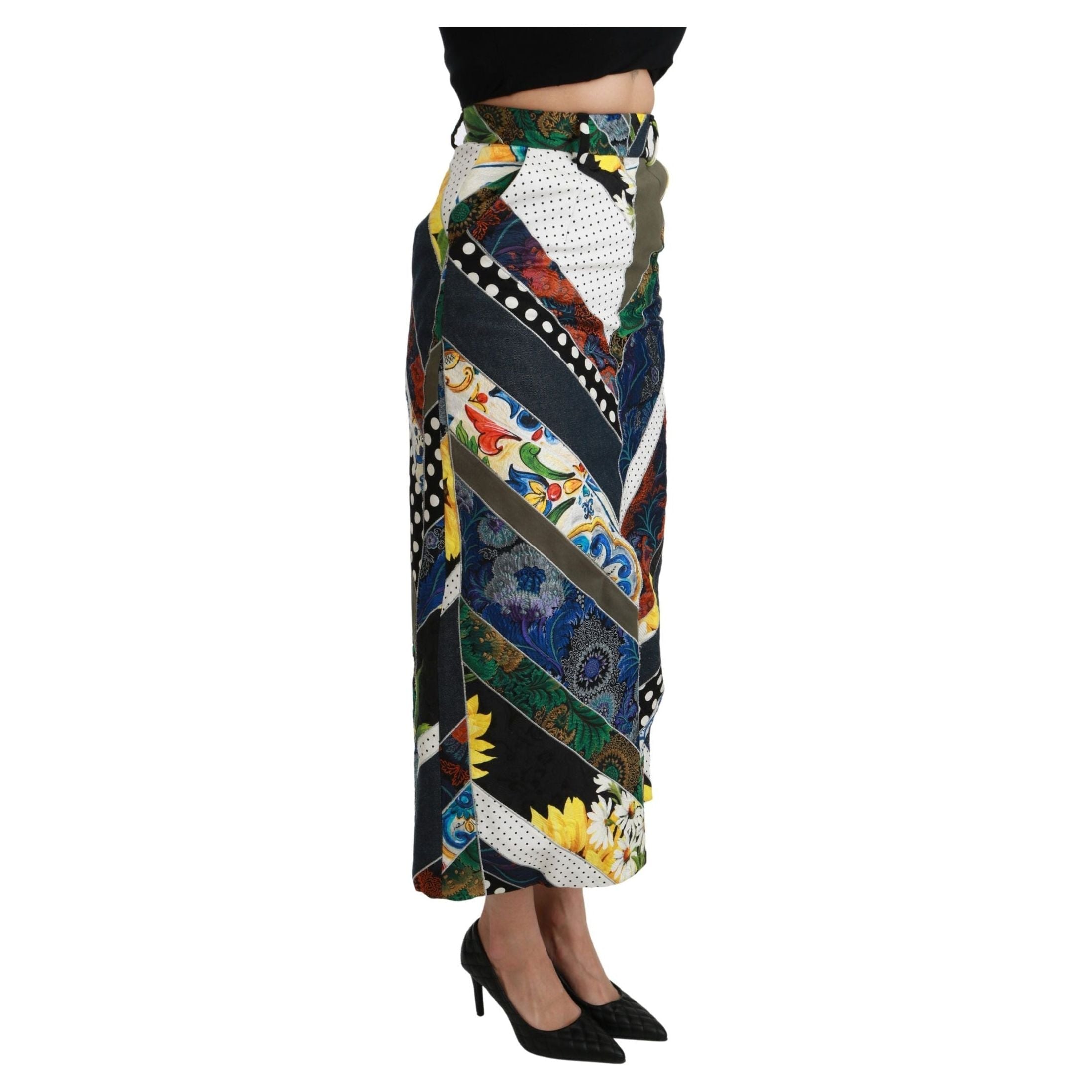 Elegant Geometric Print High-Waist Skirt