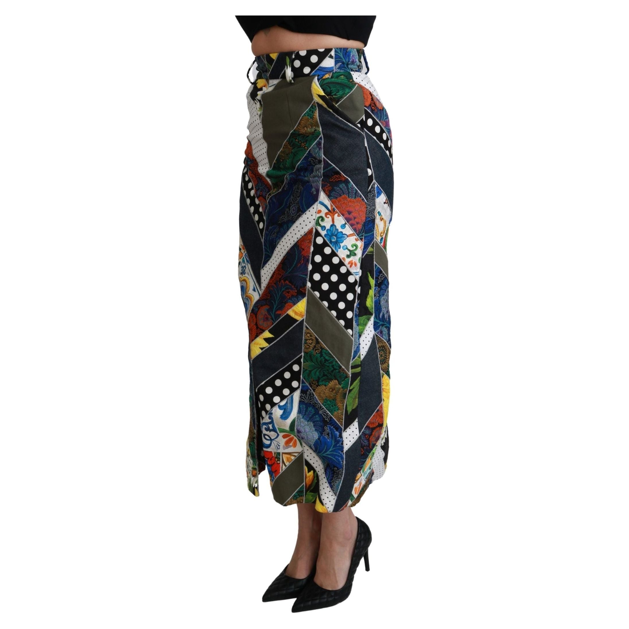 Elegant Geometric Print High-Waist Skirt