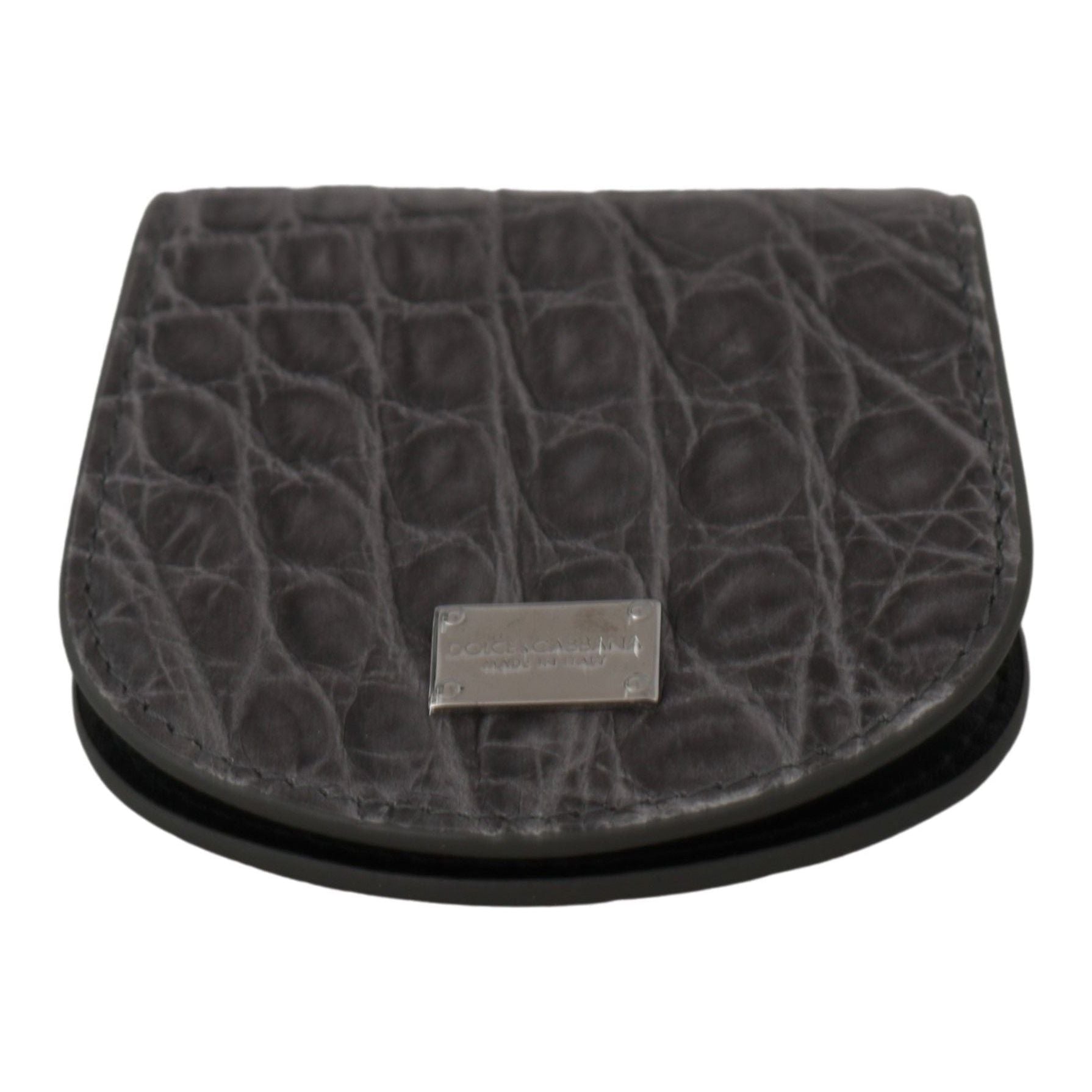 Exotic Gray Leather Condom Case Wallet