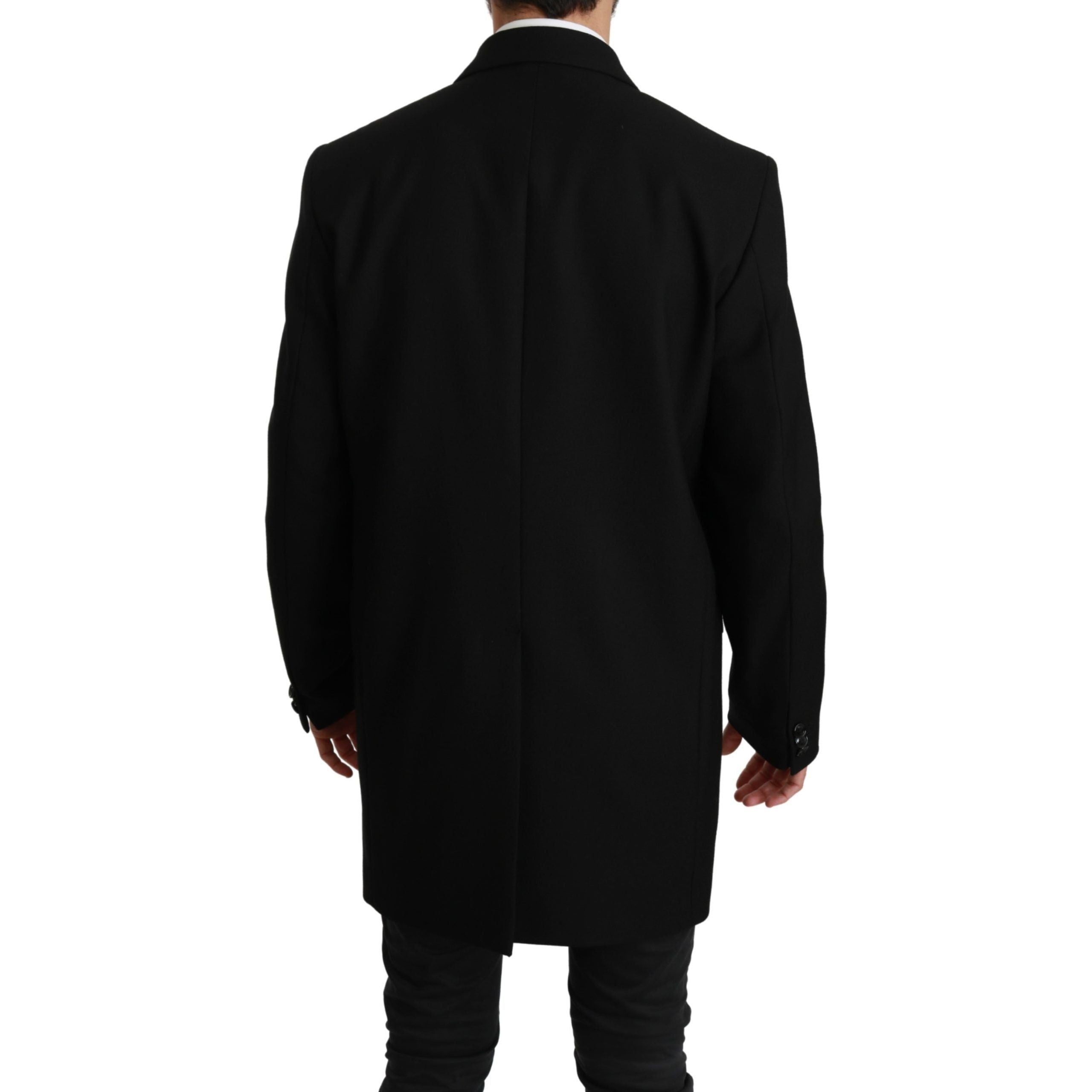 Elegant Black Wool Formal Blazer