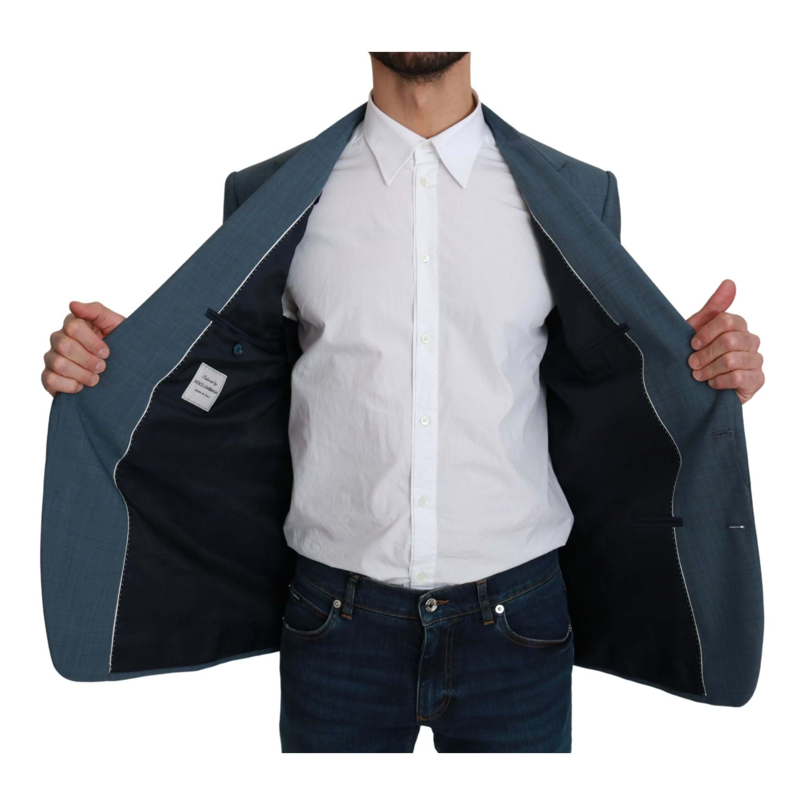 Elegant Light Blue Slim Fit Blazer