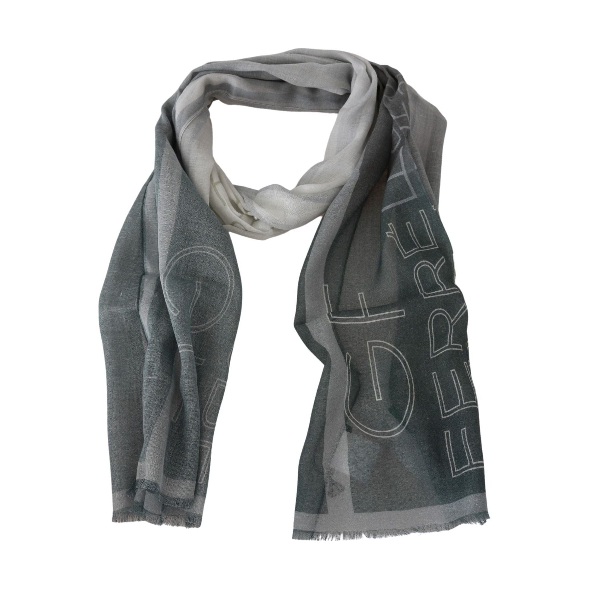 Elegant Blue Gray Patterned Scarf