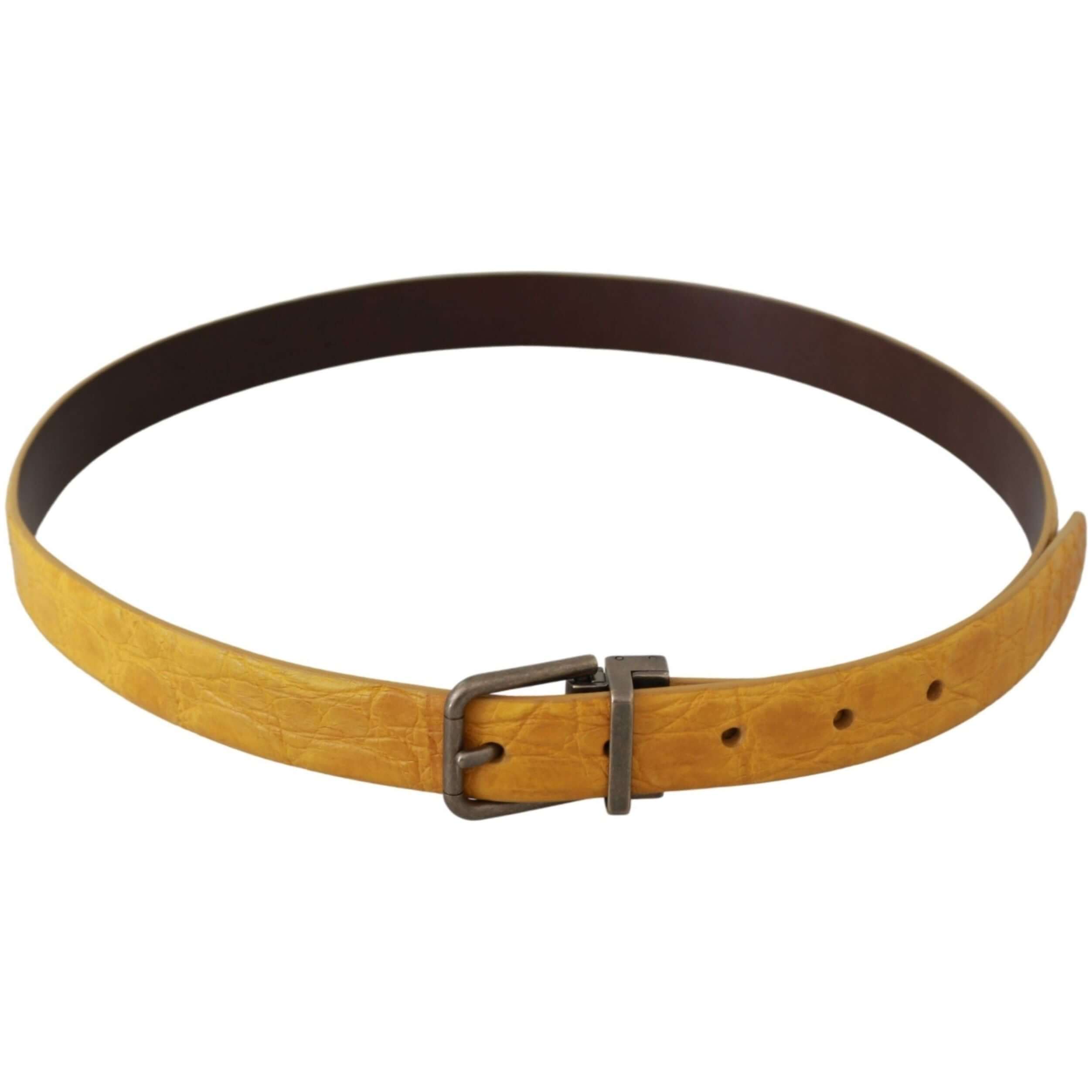 Exotic Yellow Animal Pattern Leather Belt