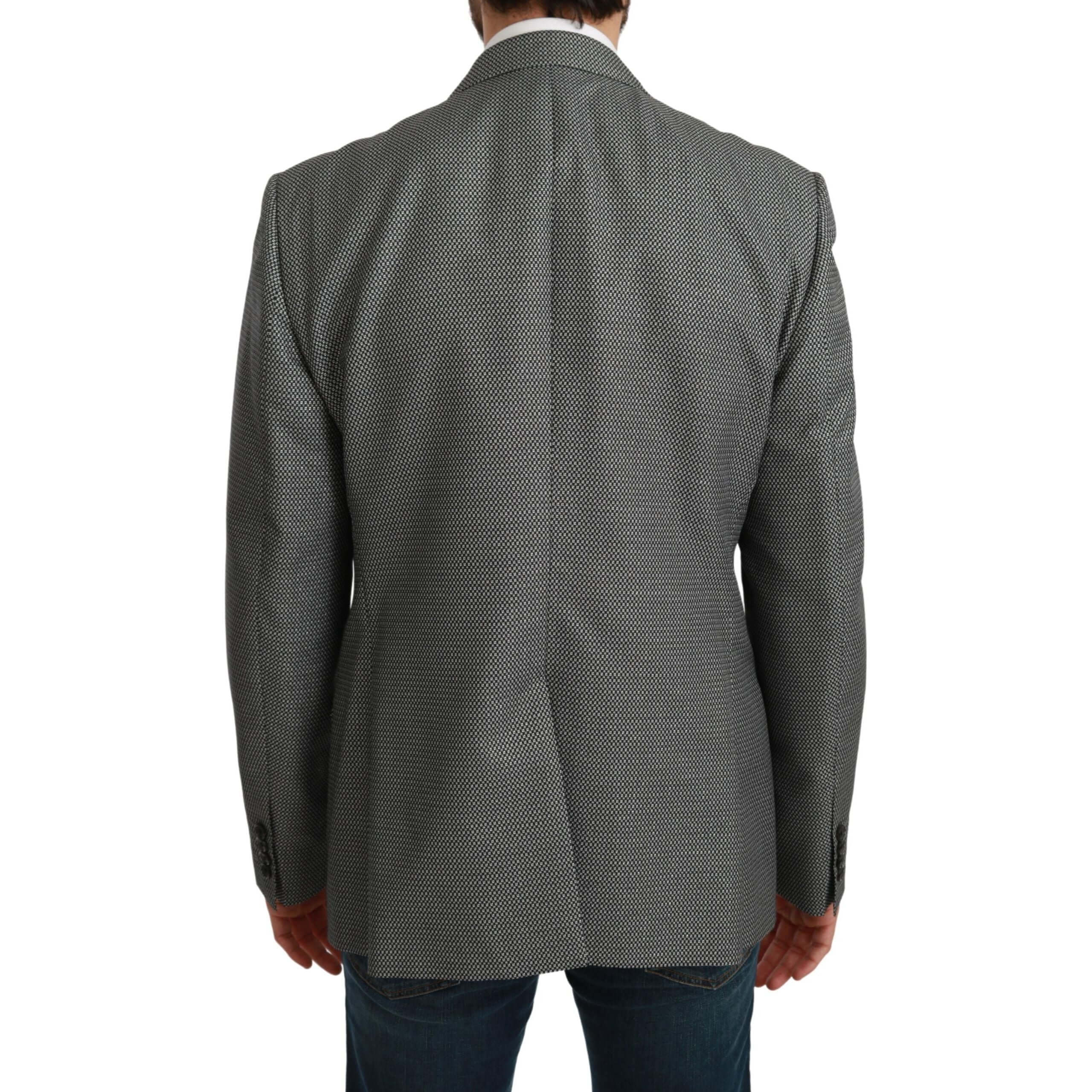 Elegant Gray Fantasy Pattern Slim Fit Blazer