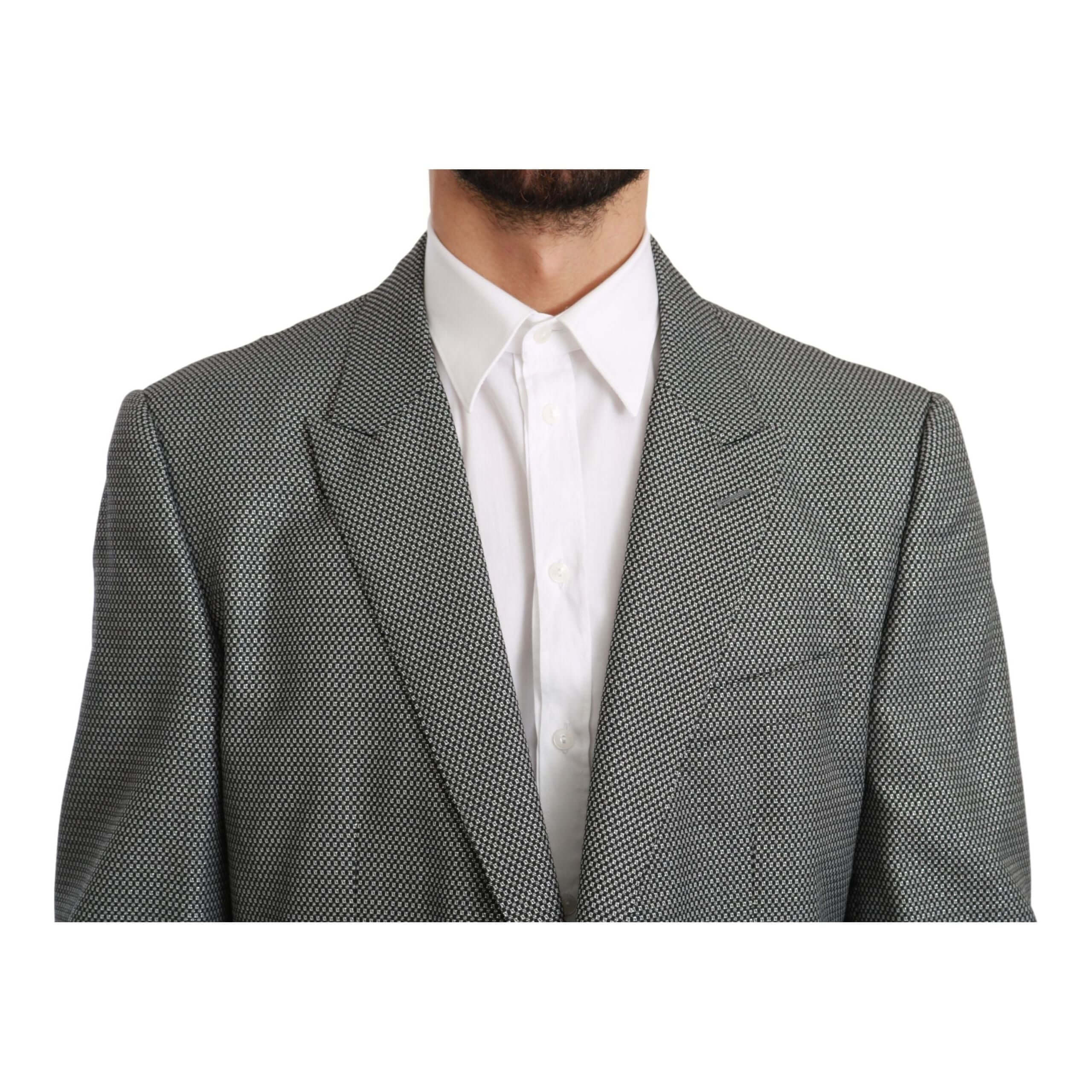 Elegant Gray Fantasy Pattern Slim Fit Blazer