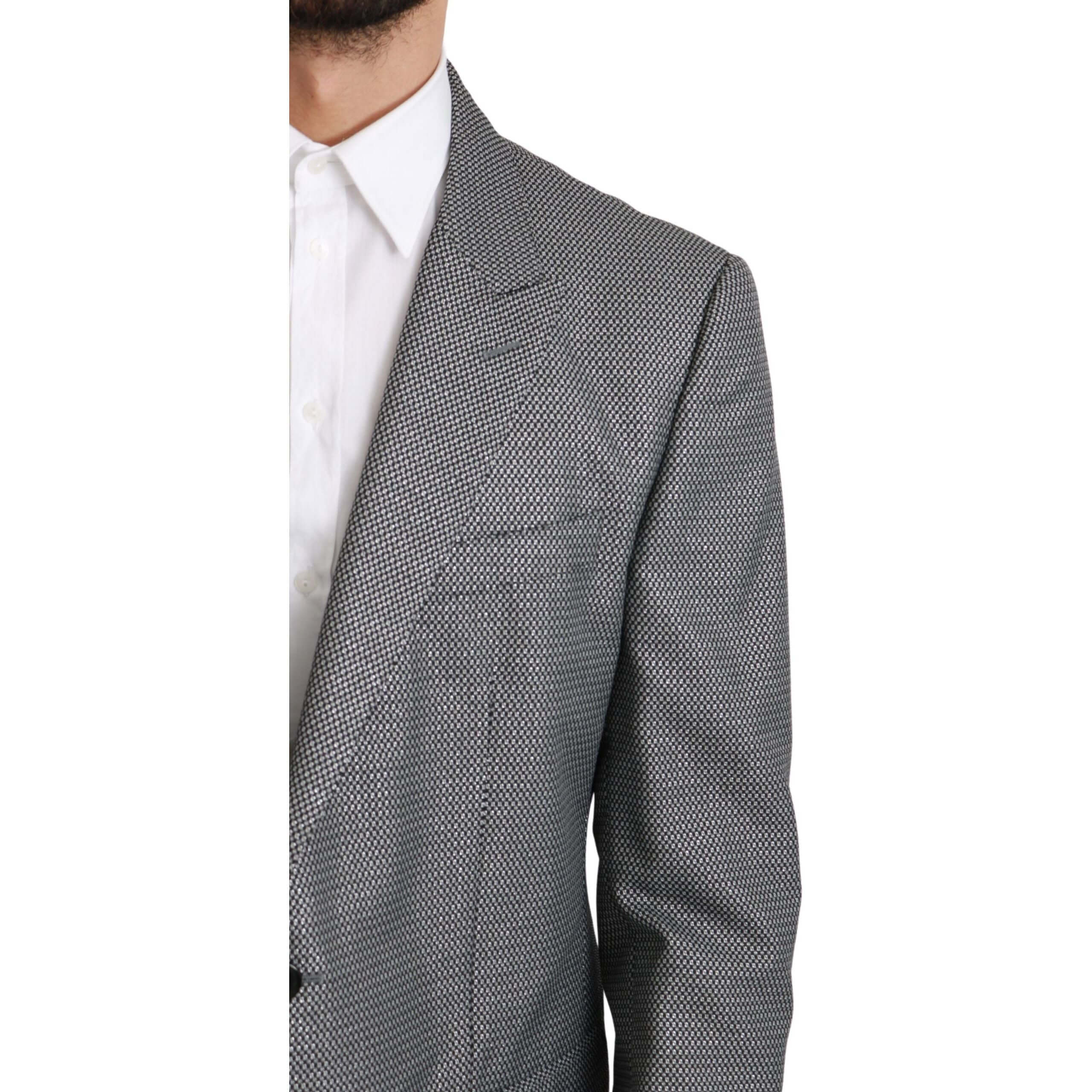 Elegant Gray Fantasy Pattern Slim Fit Blazer