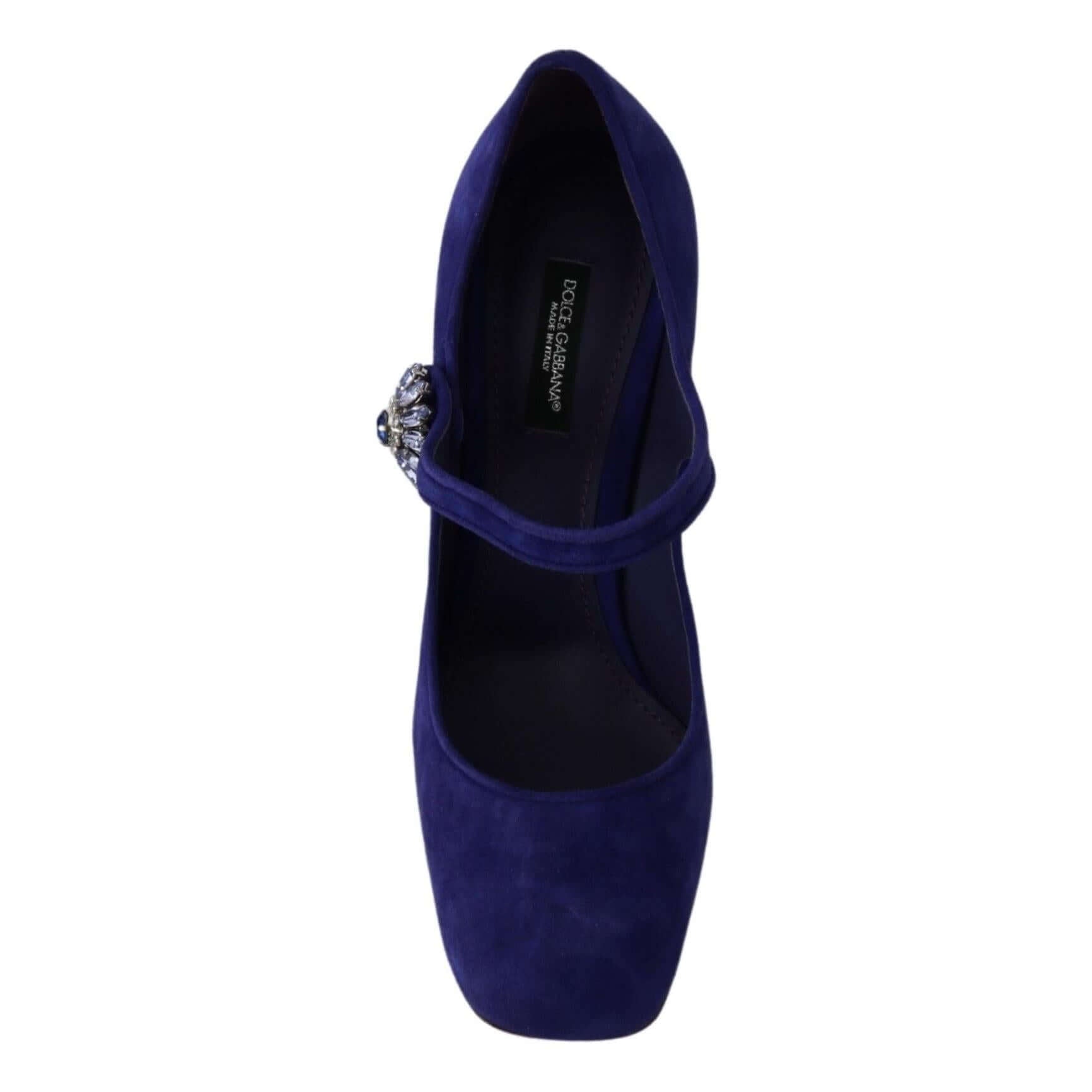 Elegant Purple Suede Mary Janes Pumps