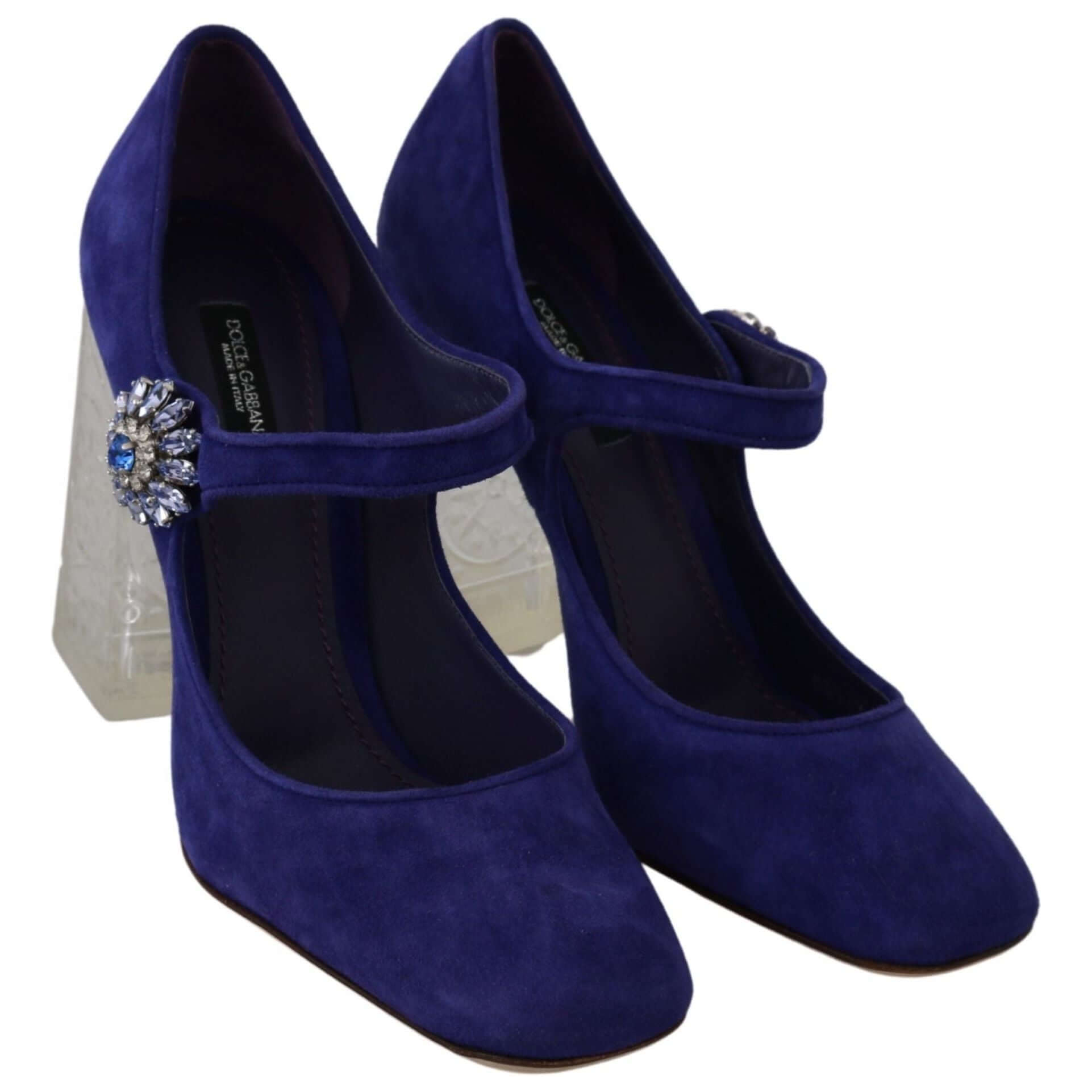 Elegant Purple Suede Mary Janes Pumps