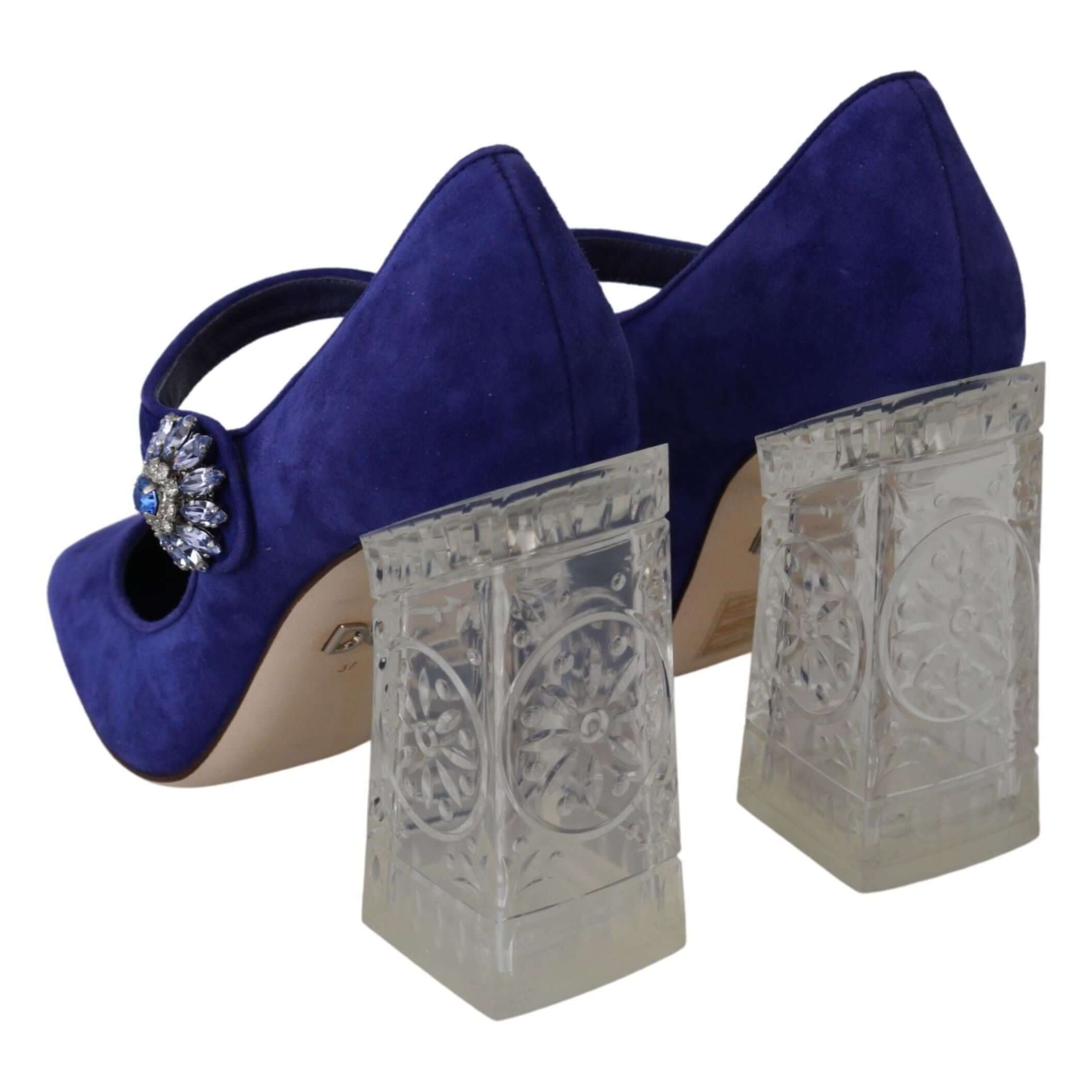 Elegant Purple Suede Mary Janes Pumps