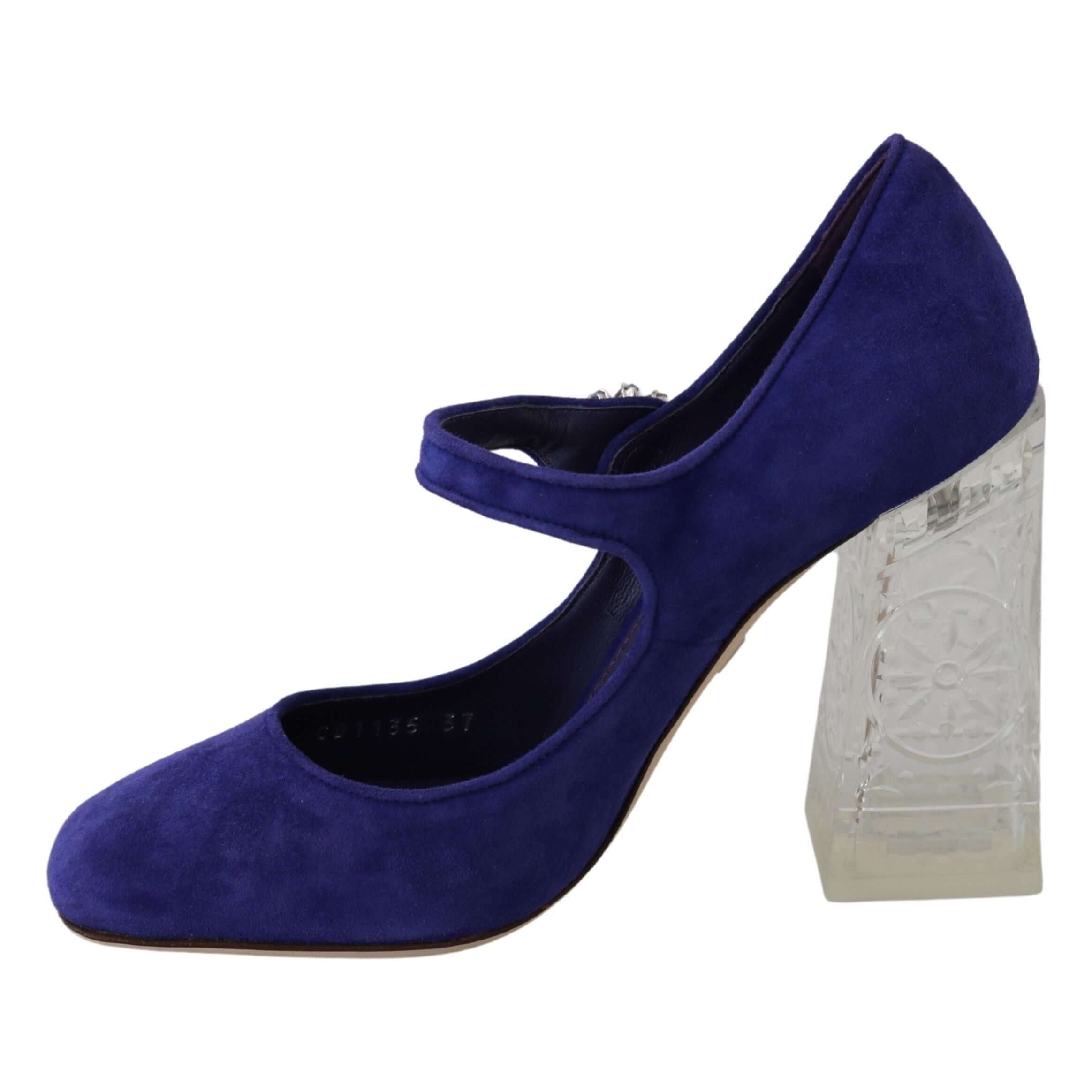 Elegant Purple Suede Mary Janes Pumps