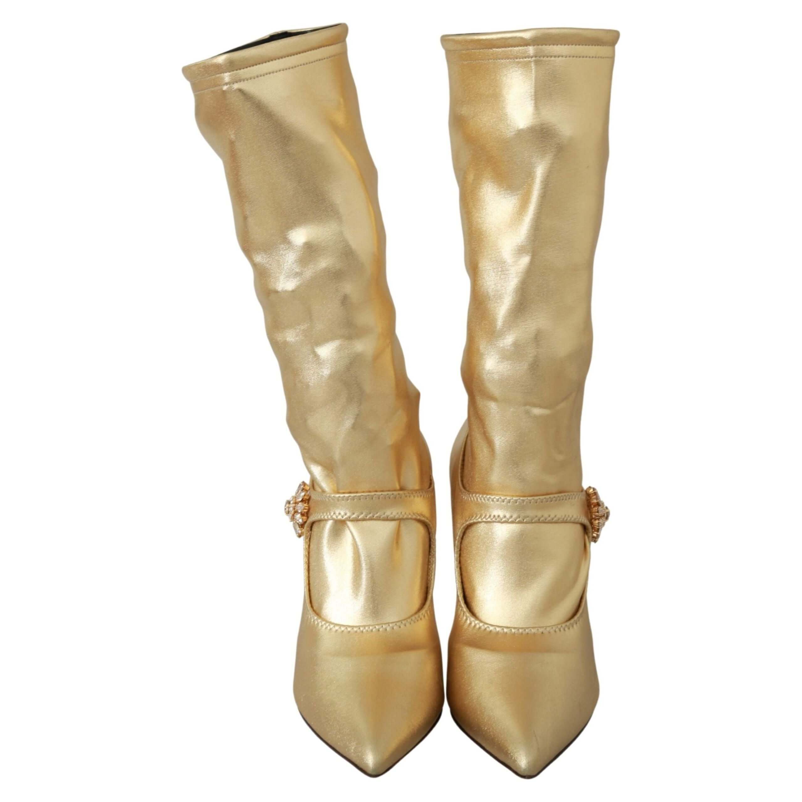 Elegant Gold Crystal Booties