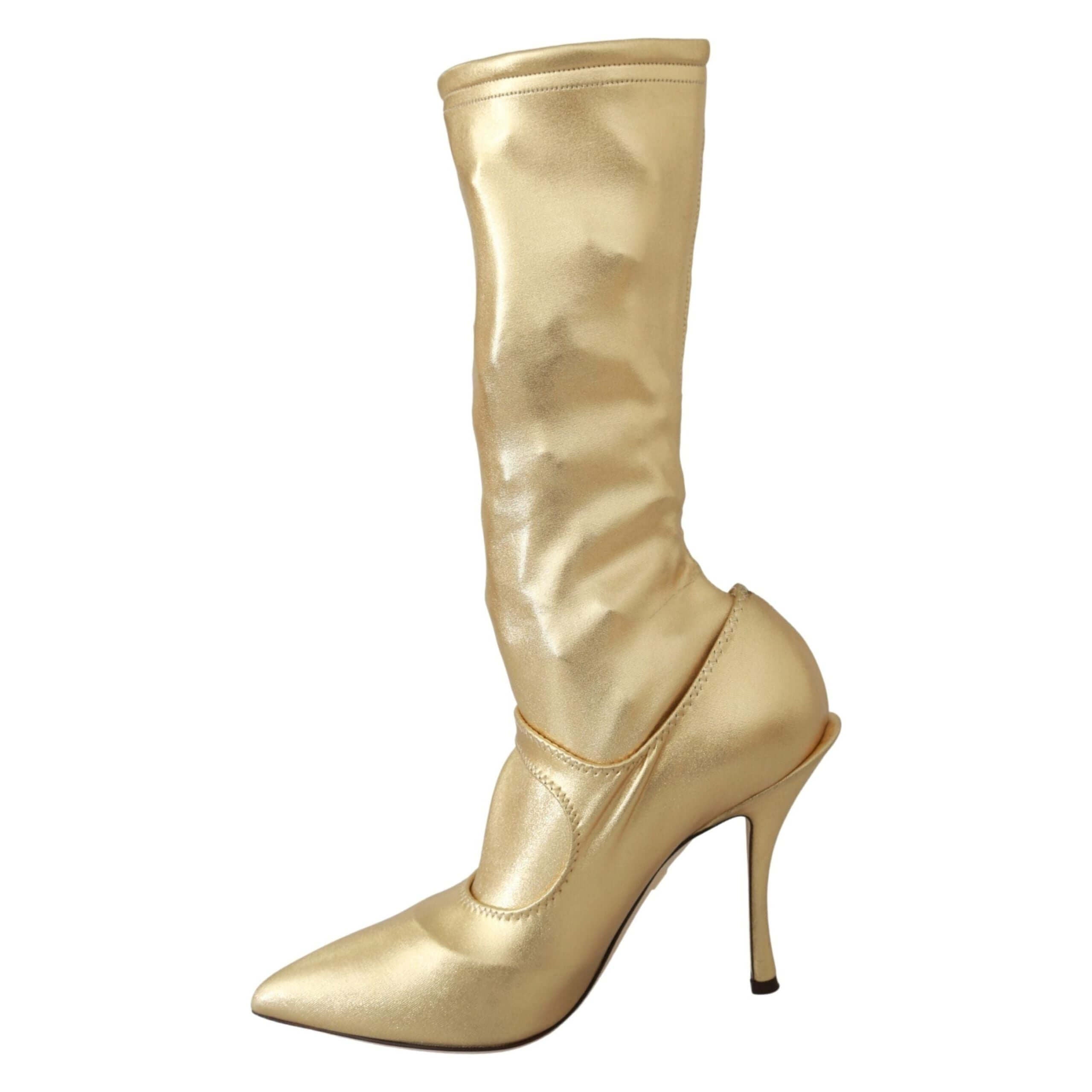 Elegant Gold Crystal Booties