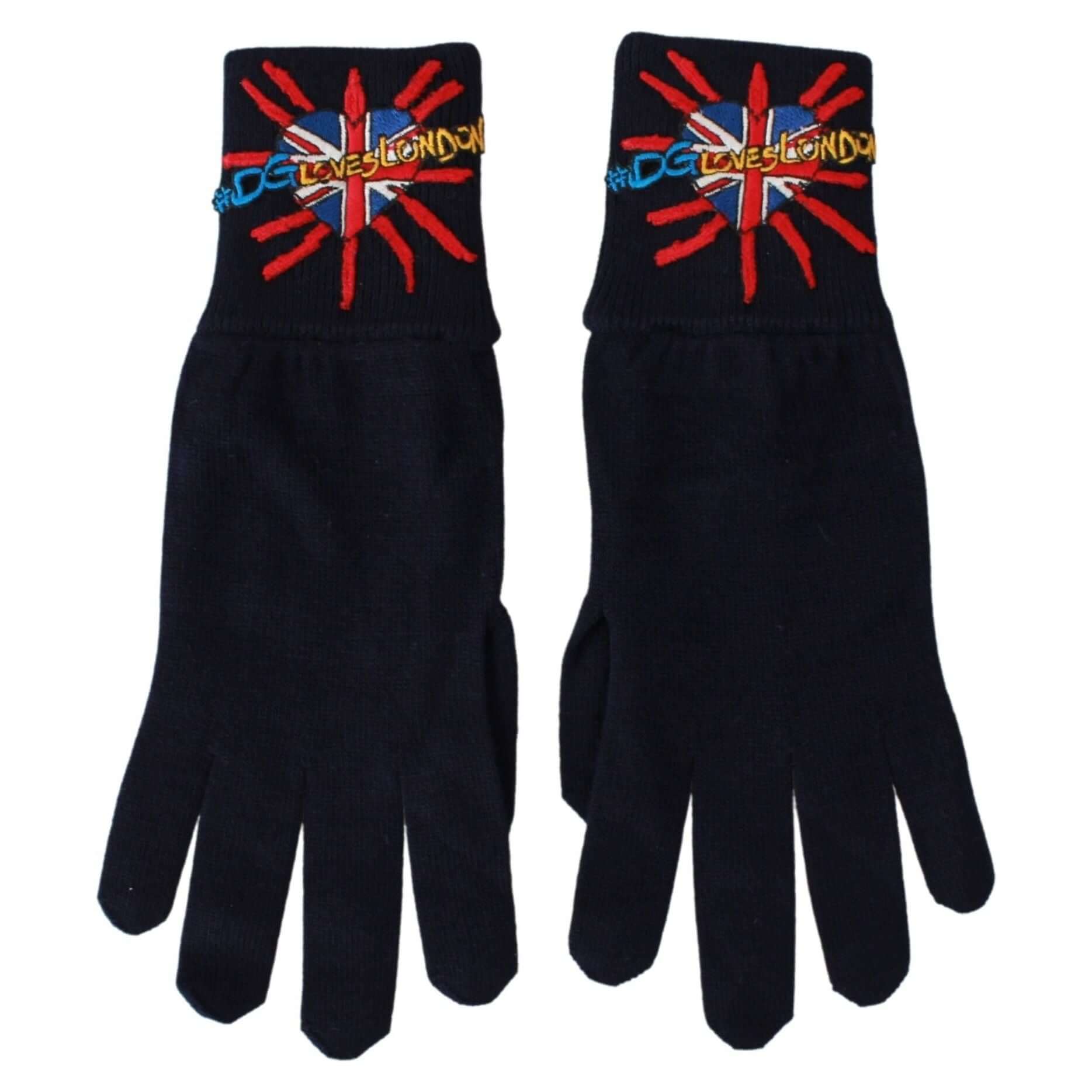 Blue Virgin Wool Unisex Gloves