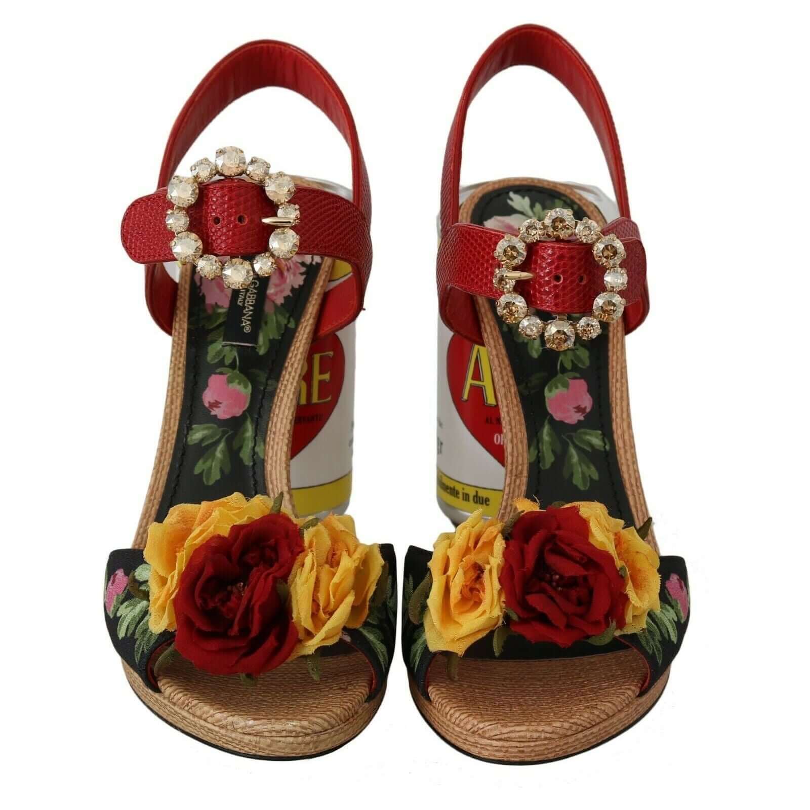 Multicolor Floral Crystal Embellished Sandals