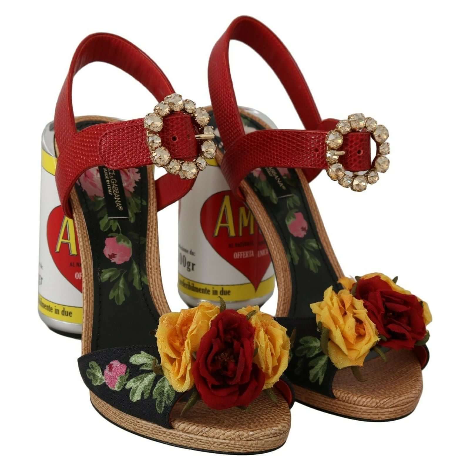 Multicolor Floral Crystal Embellished Sandals