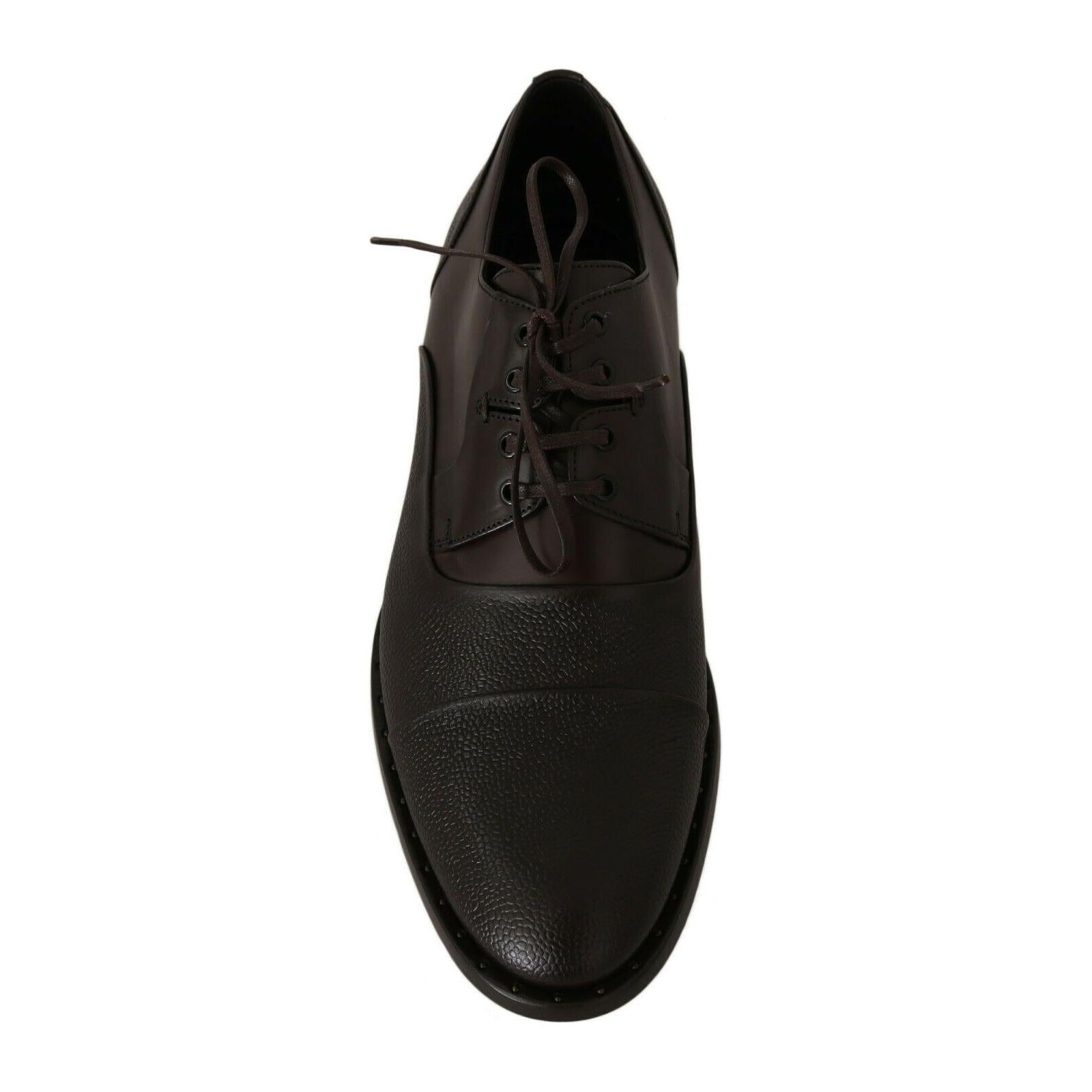 Elegant Brown Leather Formal Lace-ups