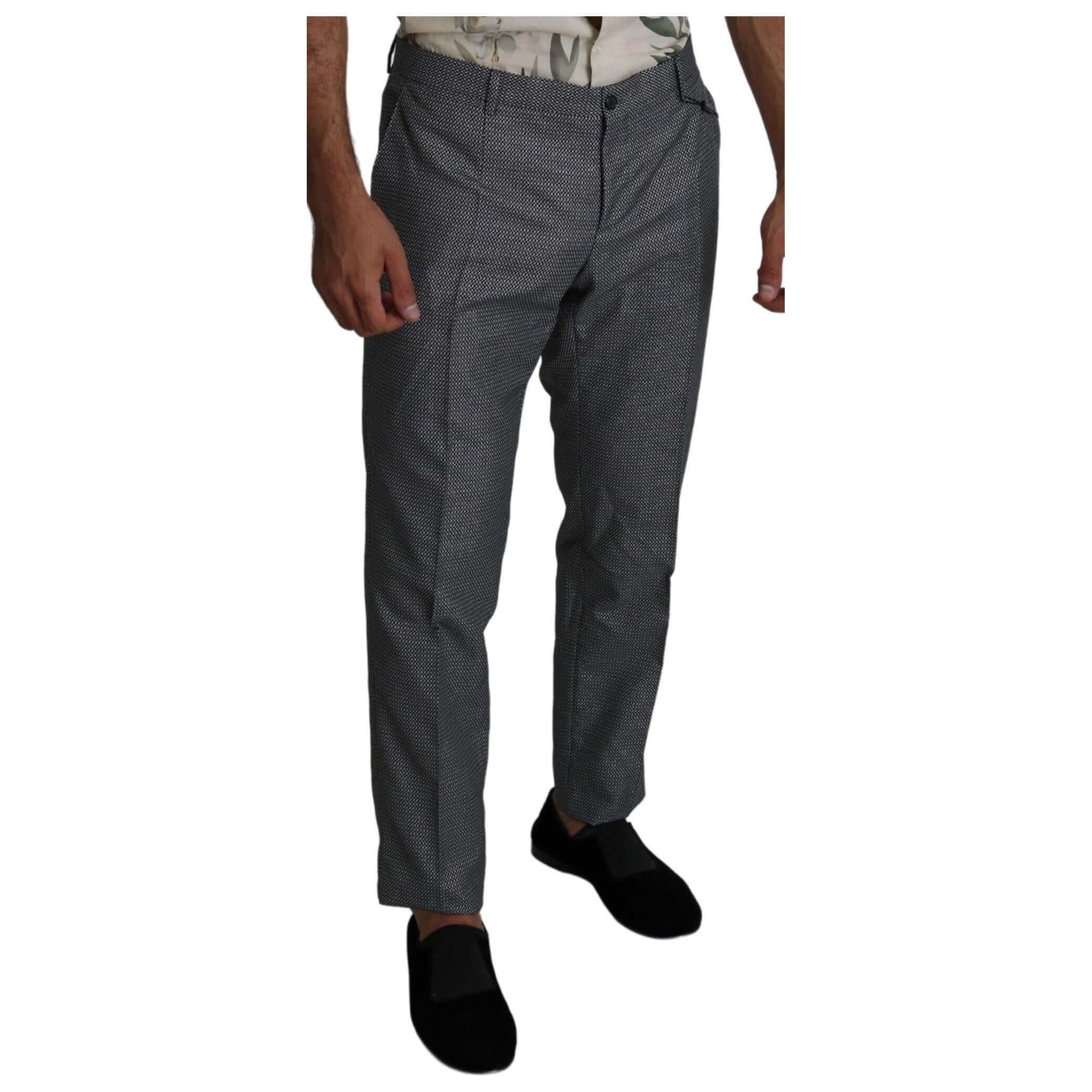 Elegant Gray Slim Fit Dress Trousers