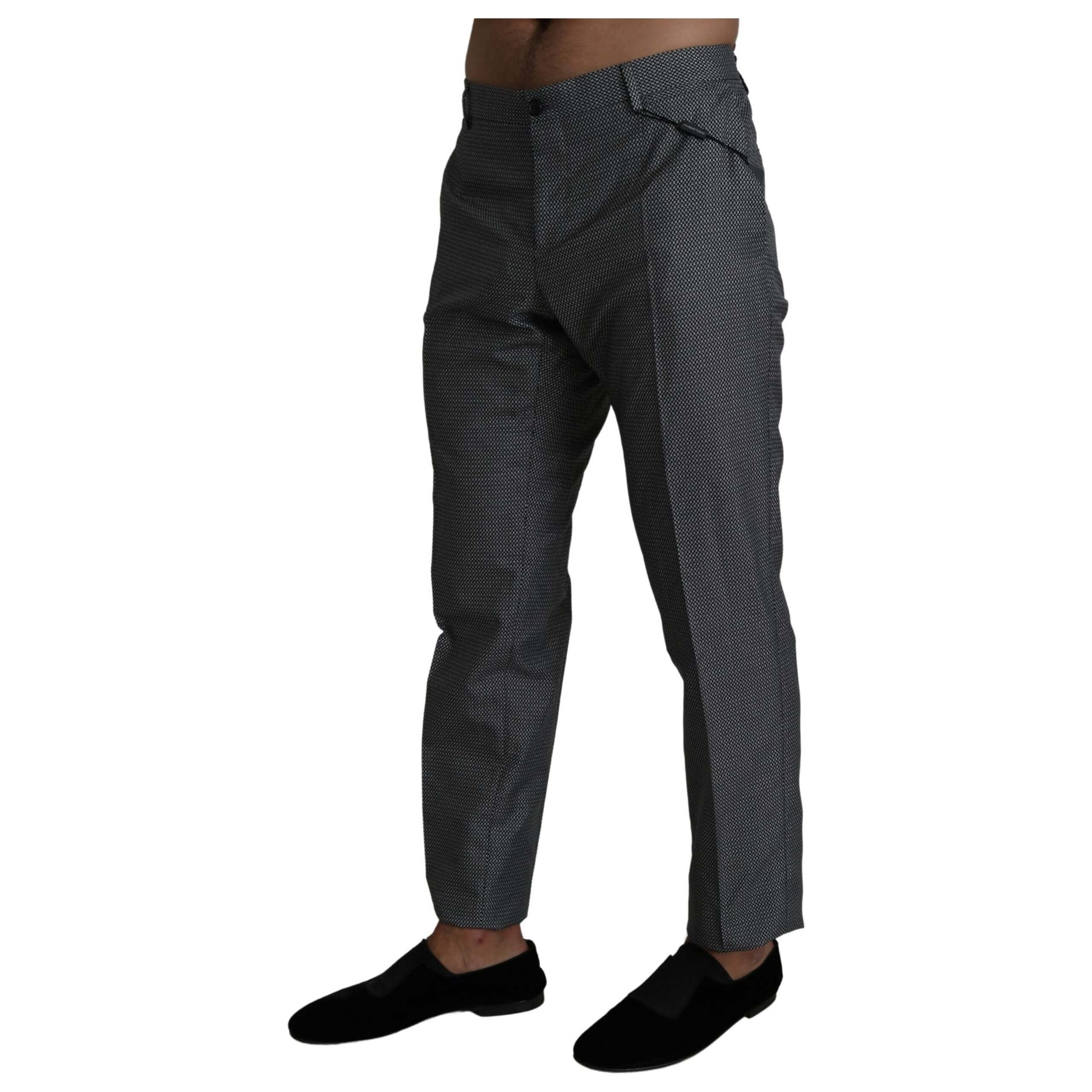 Elegant Gray Slim Fit Dress Trousers