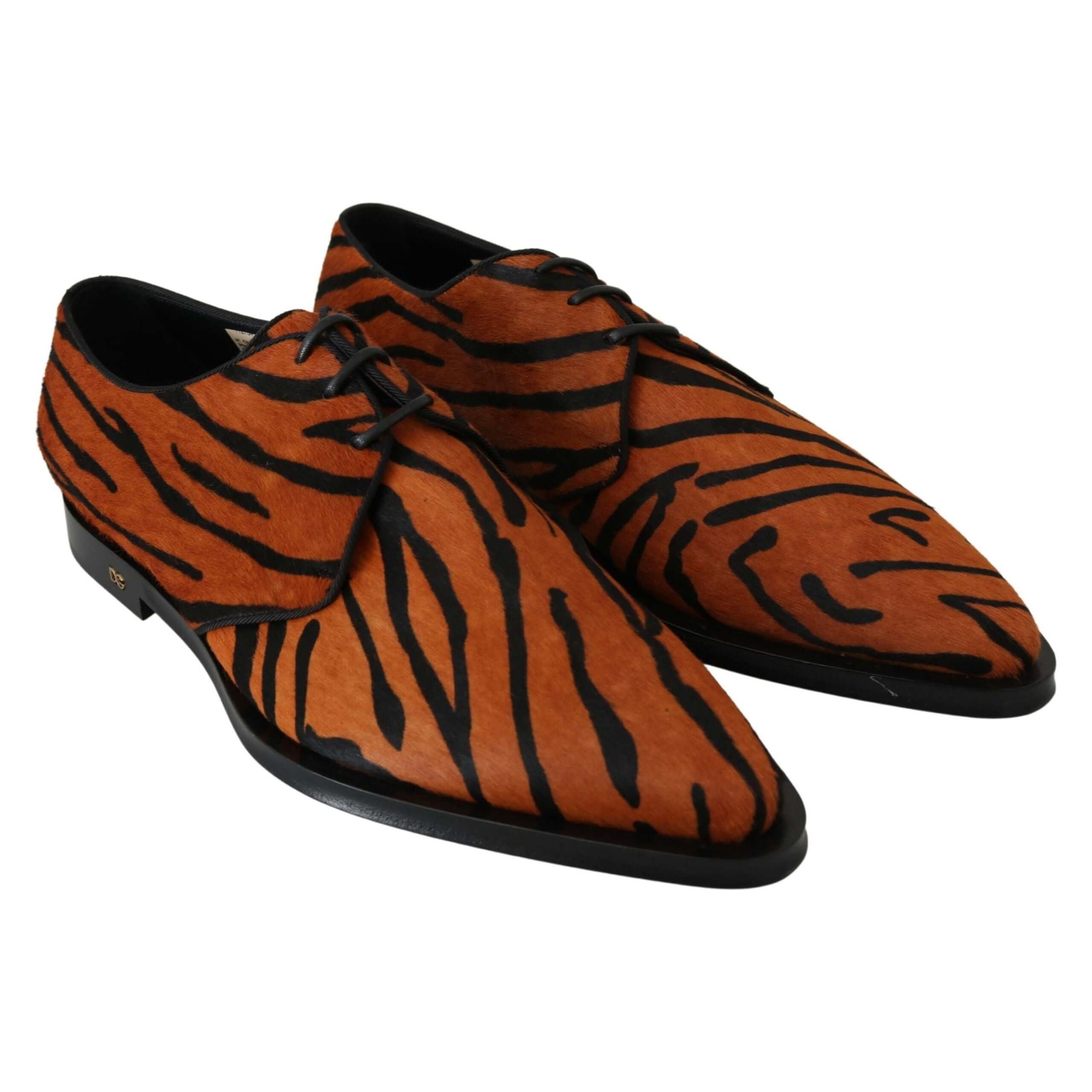 Tiger Pattern Dress Shoes with Pony Hair