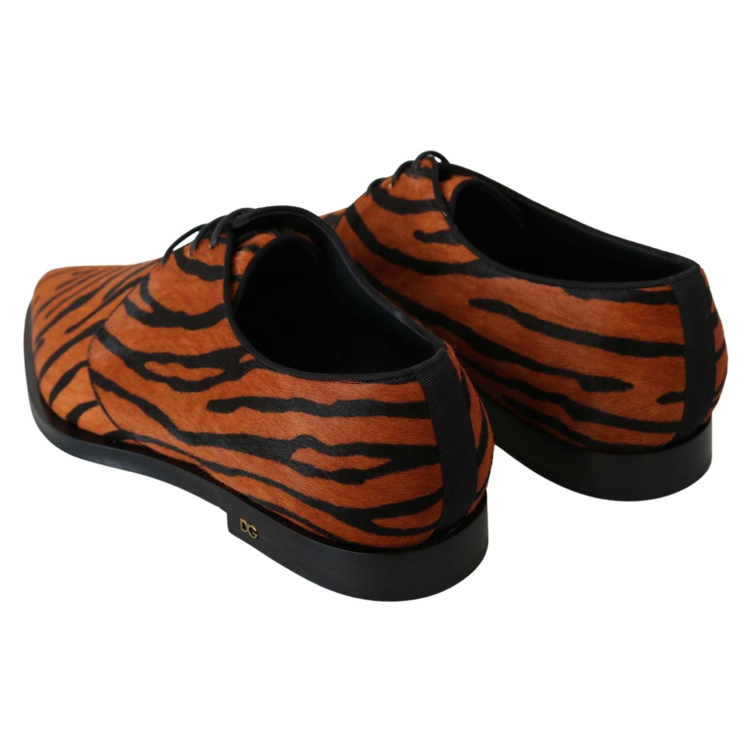 Tiger Pattern Dress Shoes with Pony Hair