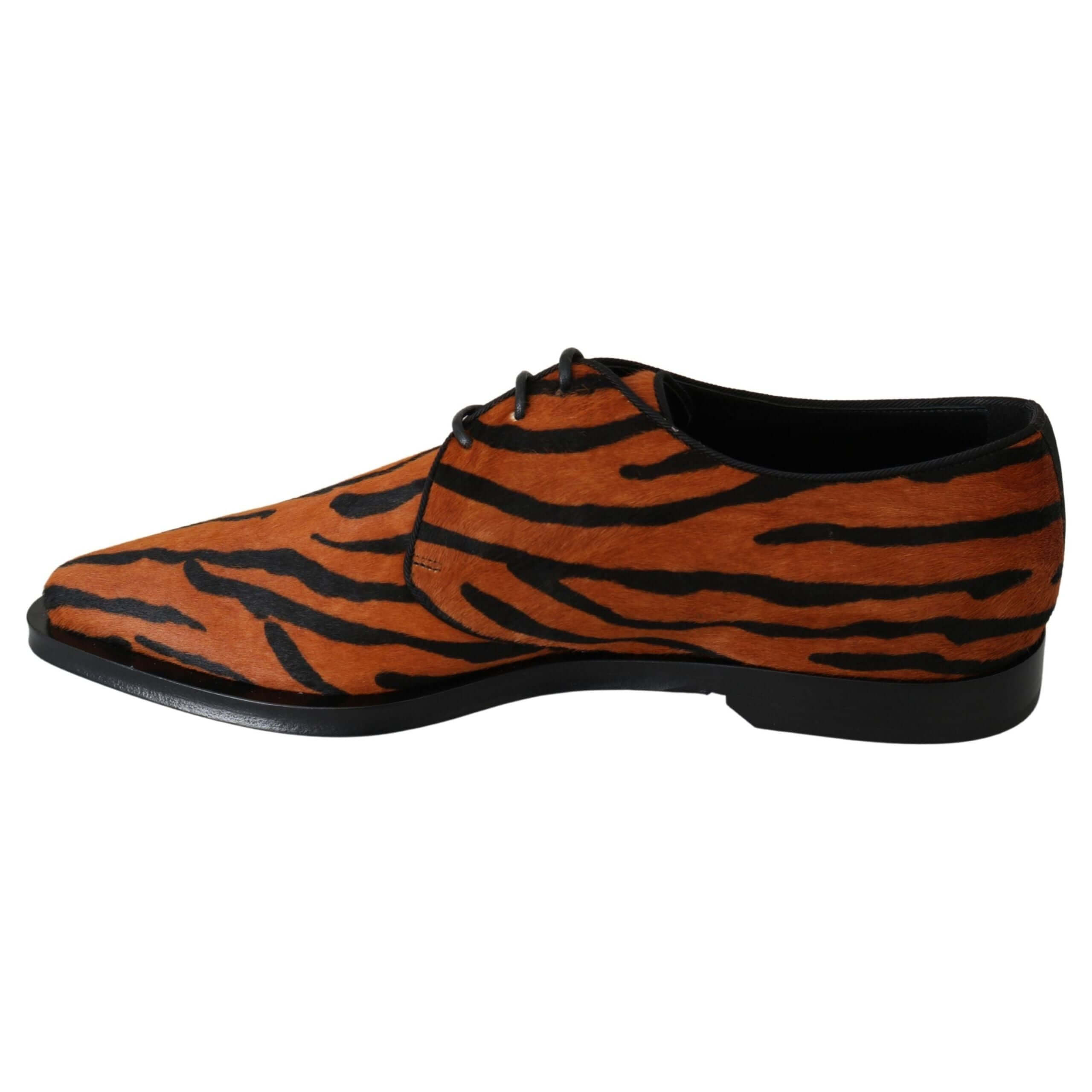 Tiger Pattern Dress Shoes with Pony Hair