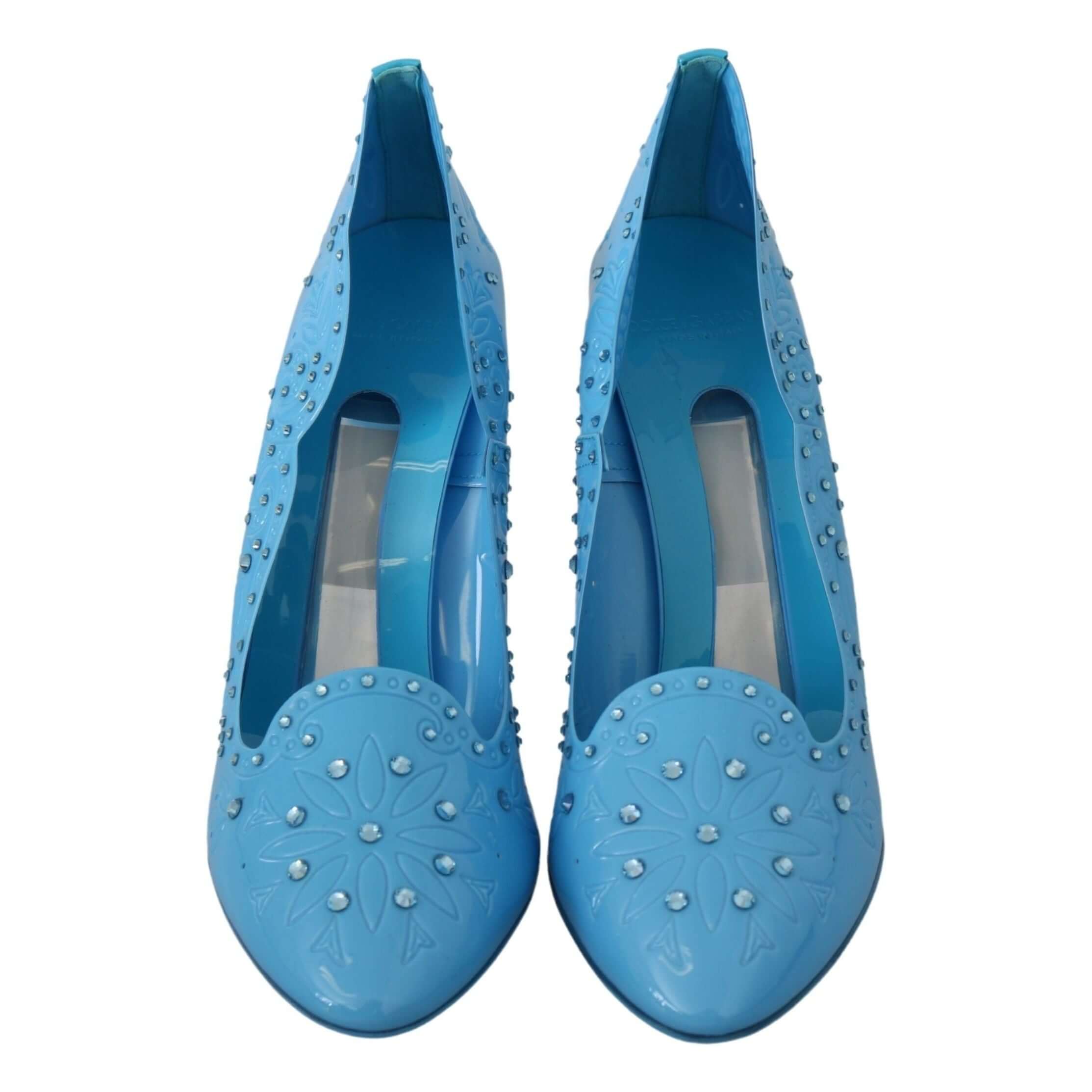 Crystal Embellished Blue Cinderella Pumps