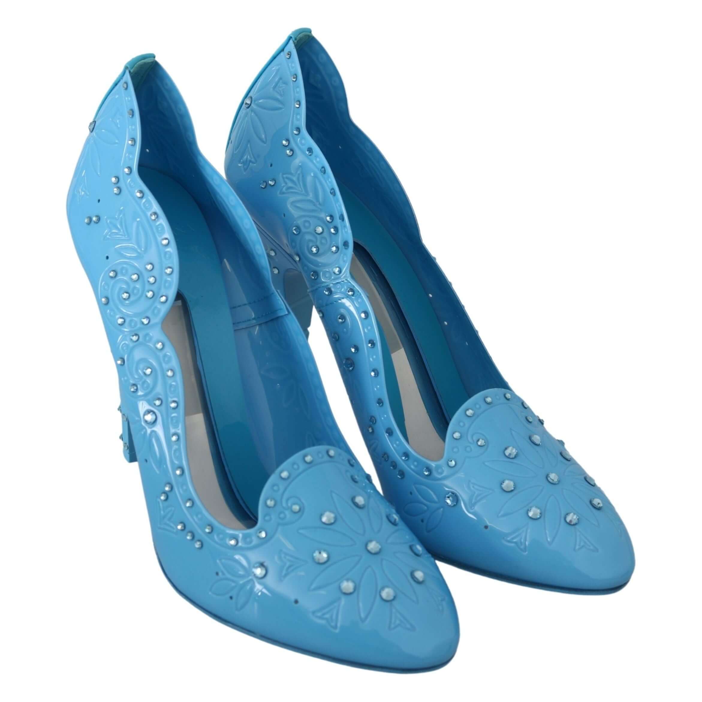 Crystal Embellished Blue Cinderella Pumps