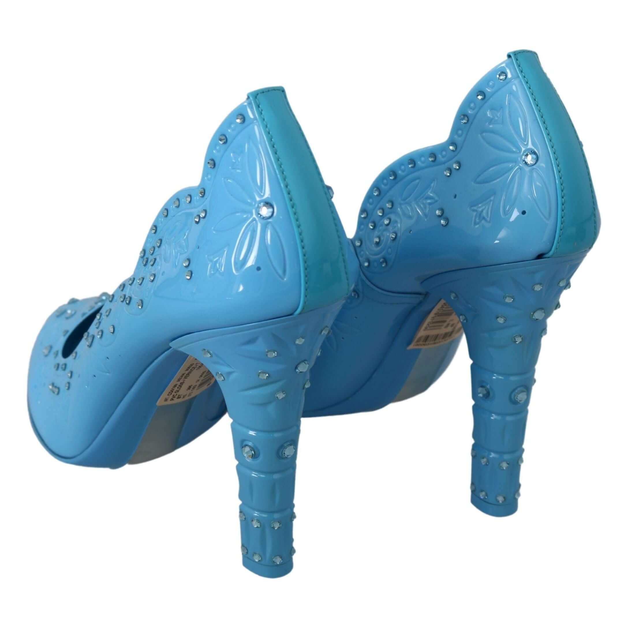 Crystal Embellished Blue Cinderella Pumps