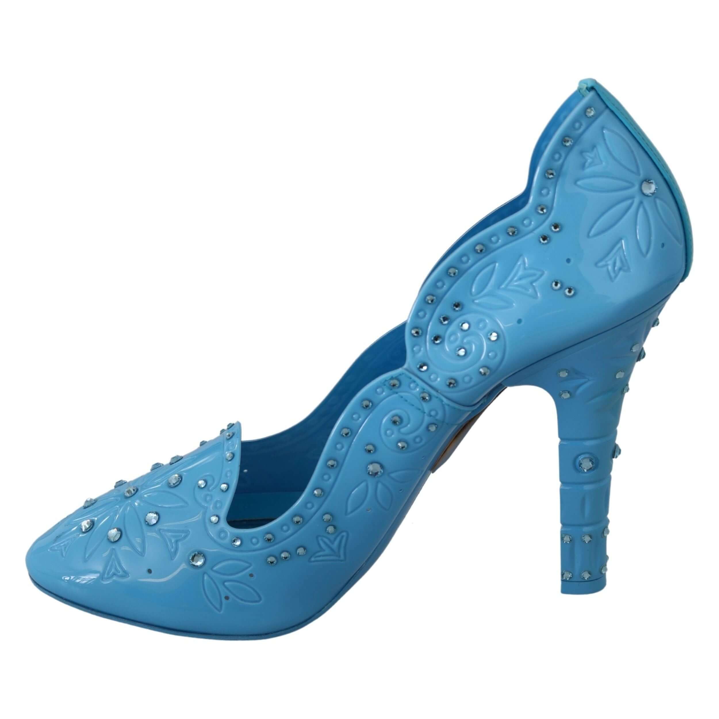 Crystal Embellished Blue Cinderella Pumps