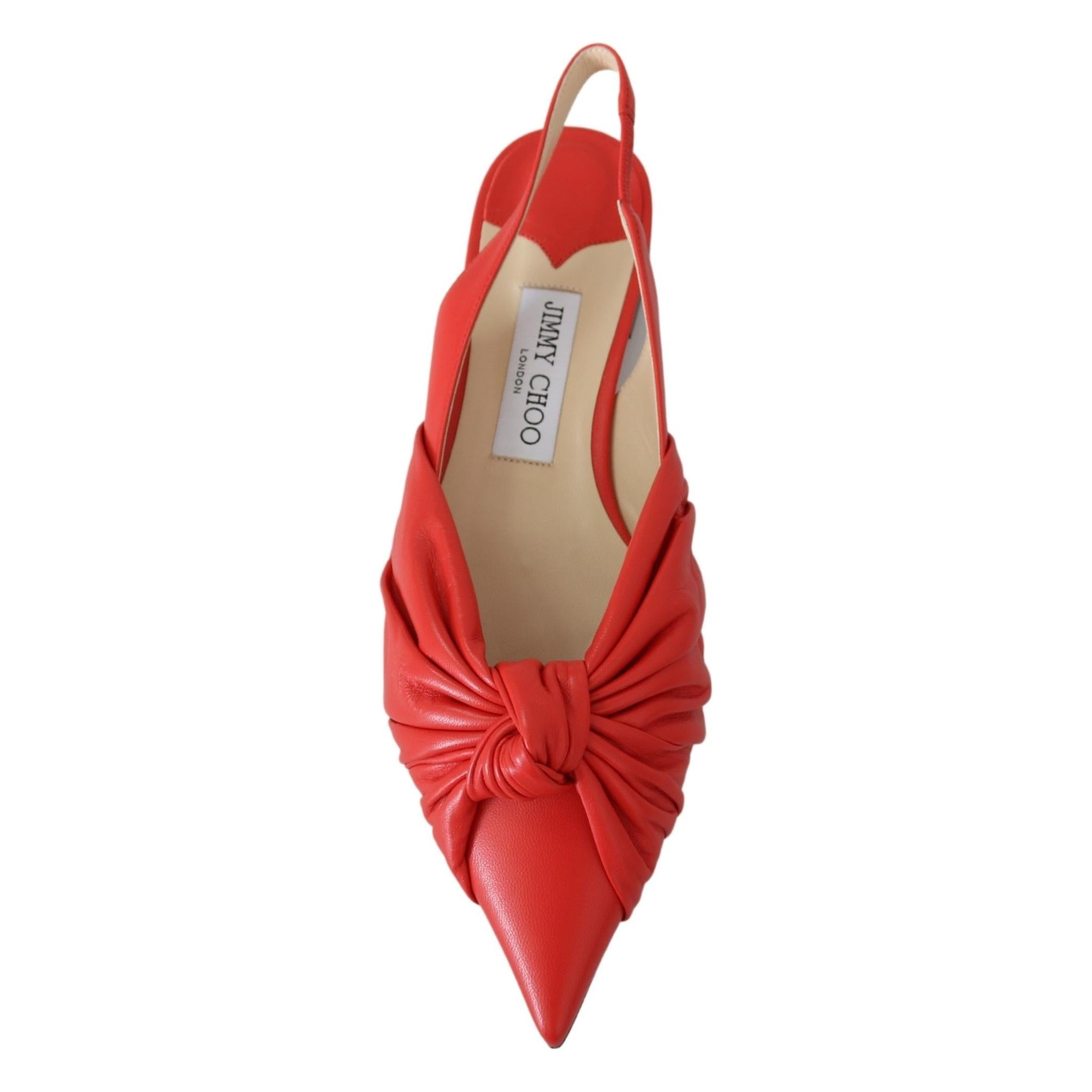 Chic Red Pointed Toe Leather Flats