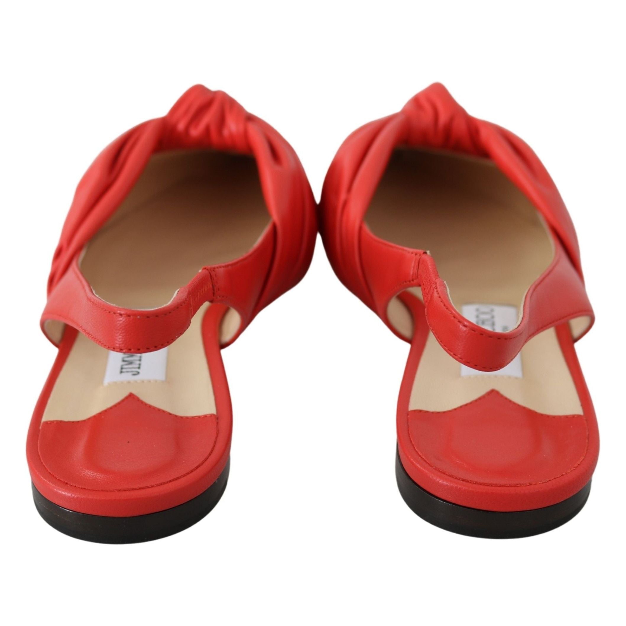 Chic Red Pointed Toe Leather Flats