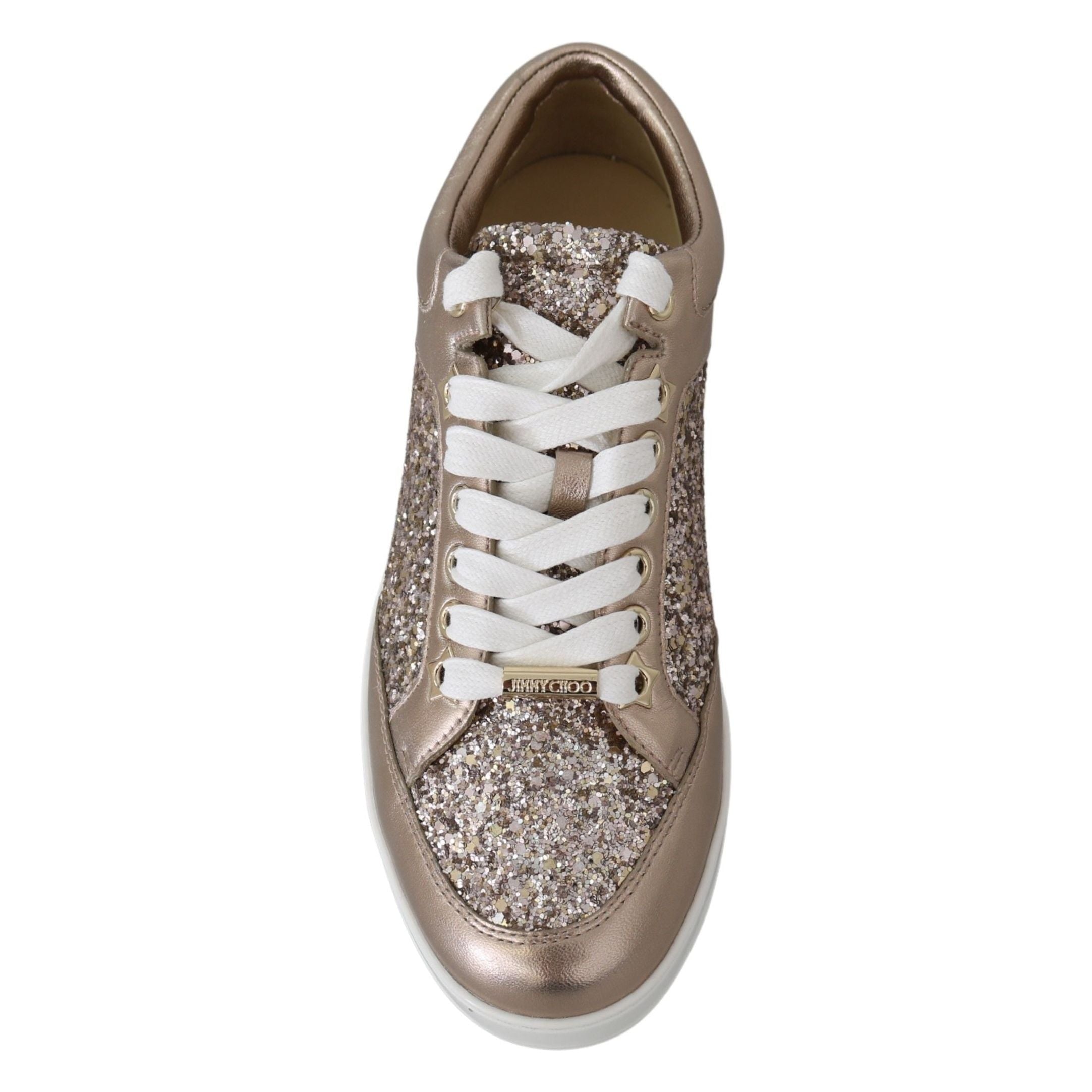 Ballet Pink Glitter Leather Sneakers