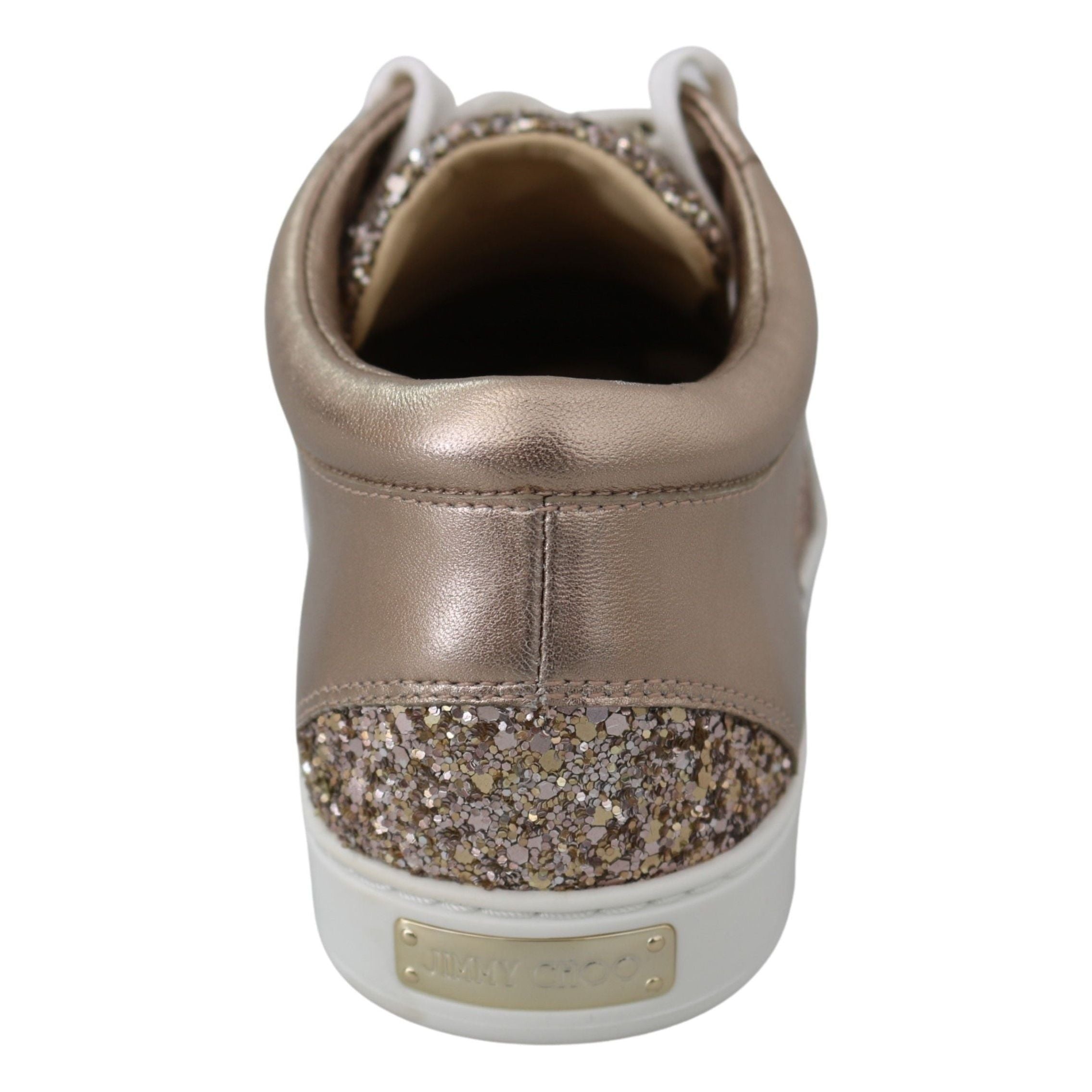 Ballet Pink Glitter Leather Sneakers