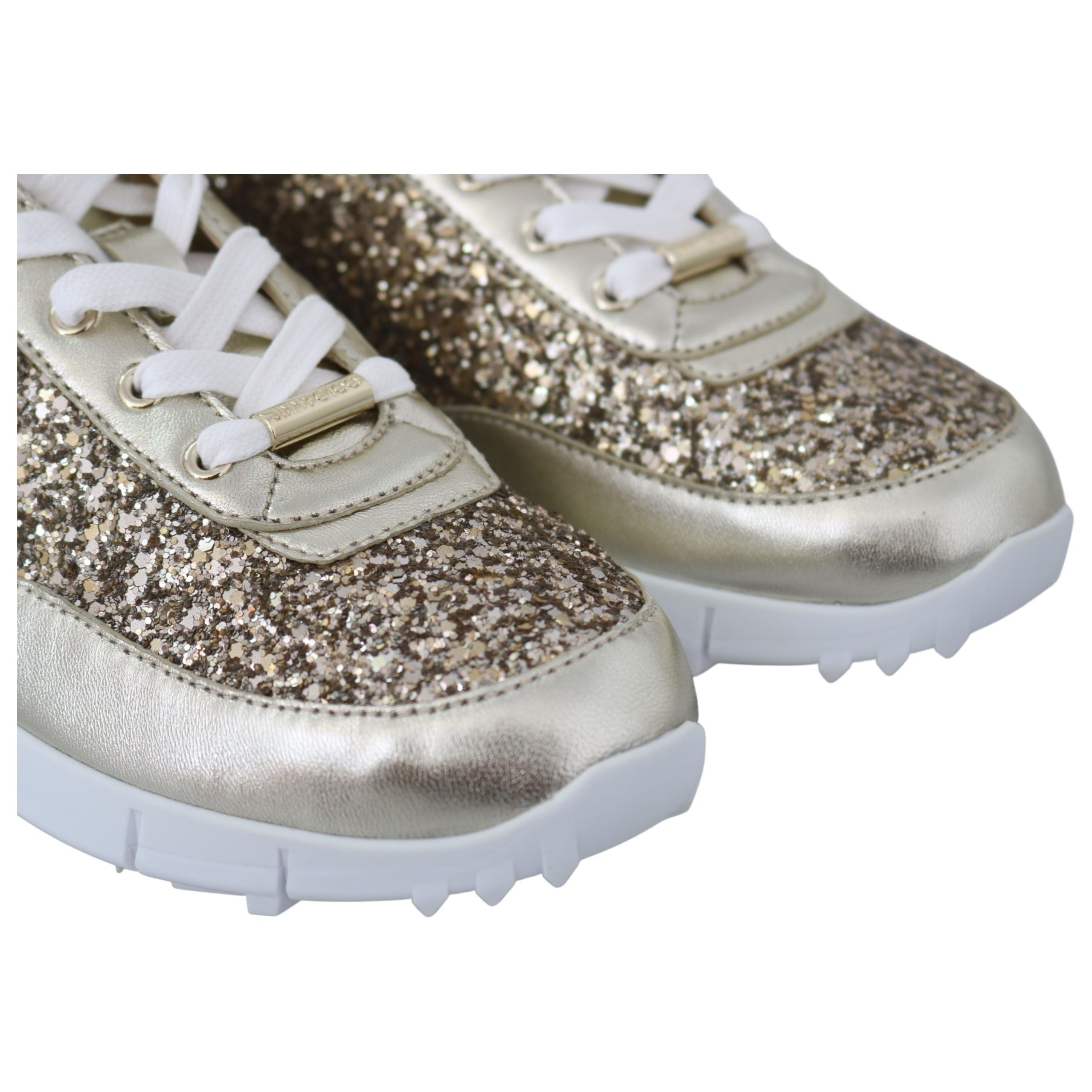 Antique Gold Glitter Leather Sneakers