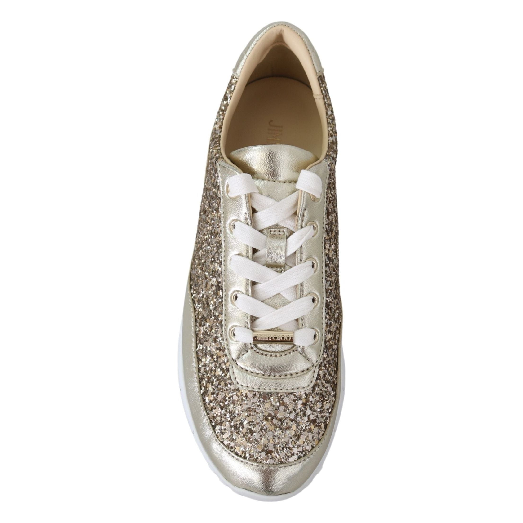 Antique Gold Glitter Leather Sneakers