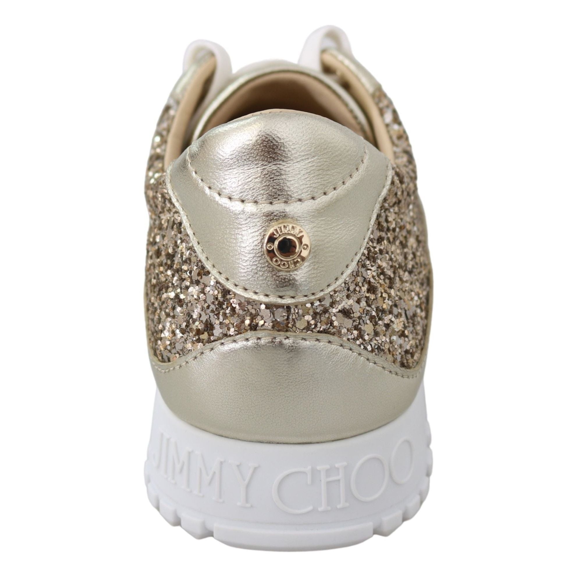 Antique Gold Glitter Leather Sneakers